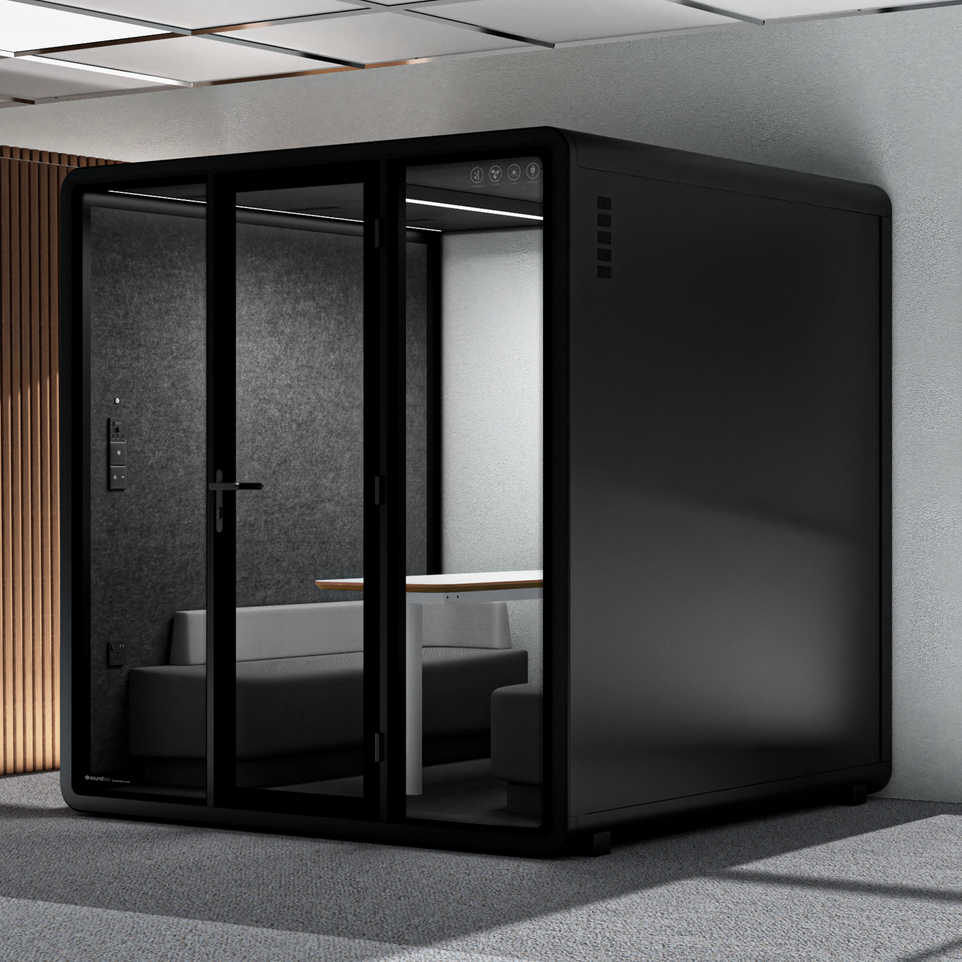 Quell - Coworker - 6-osobowa kabina konferencyjnaBlack / Dark Grey / Furniture Set 1