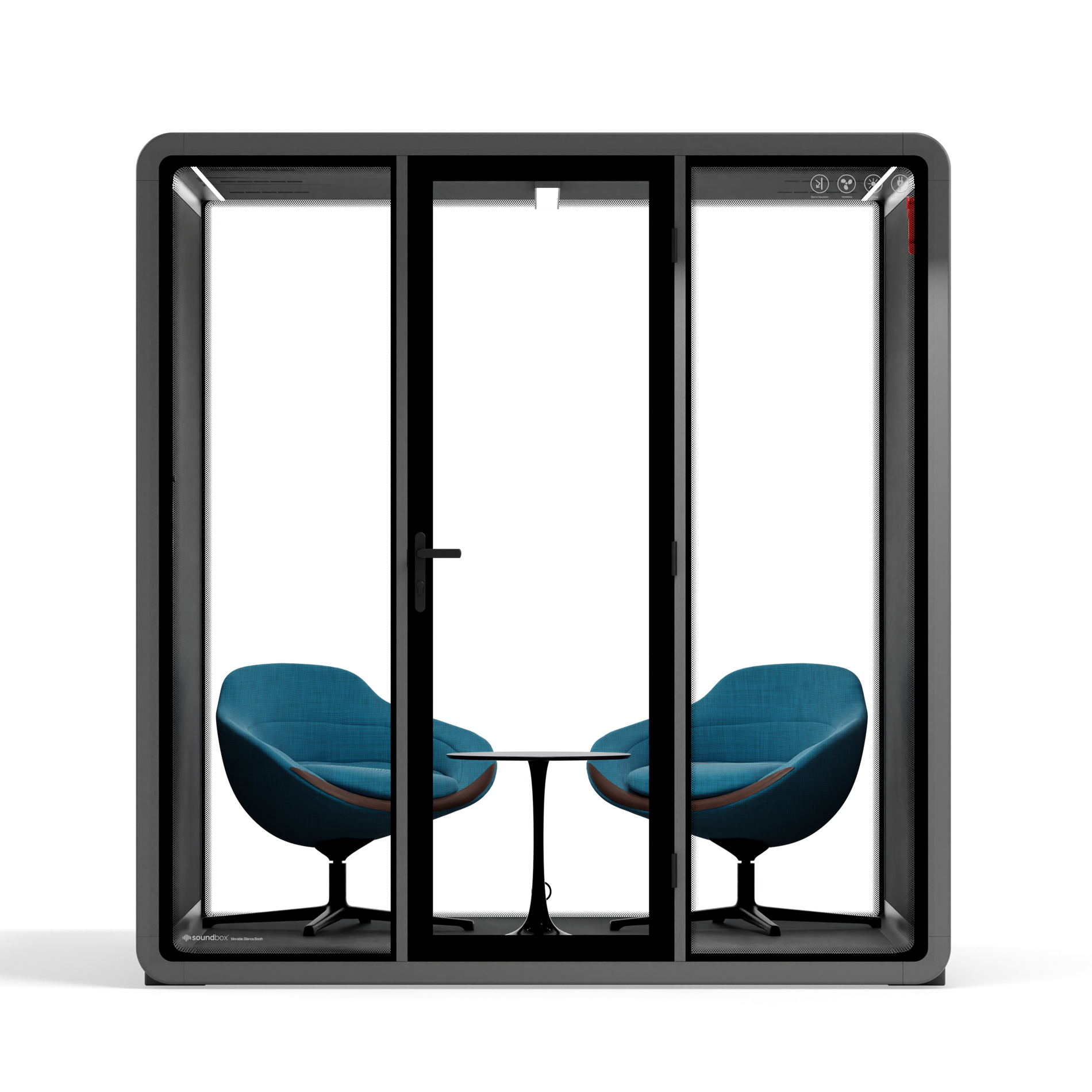 Quell - Coworker - 6-osobowa kabina konferencyjnaWooden / Dark Grey / Furniture Set 2