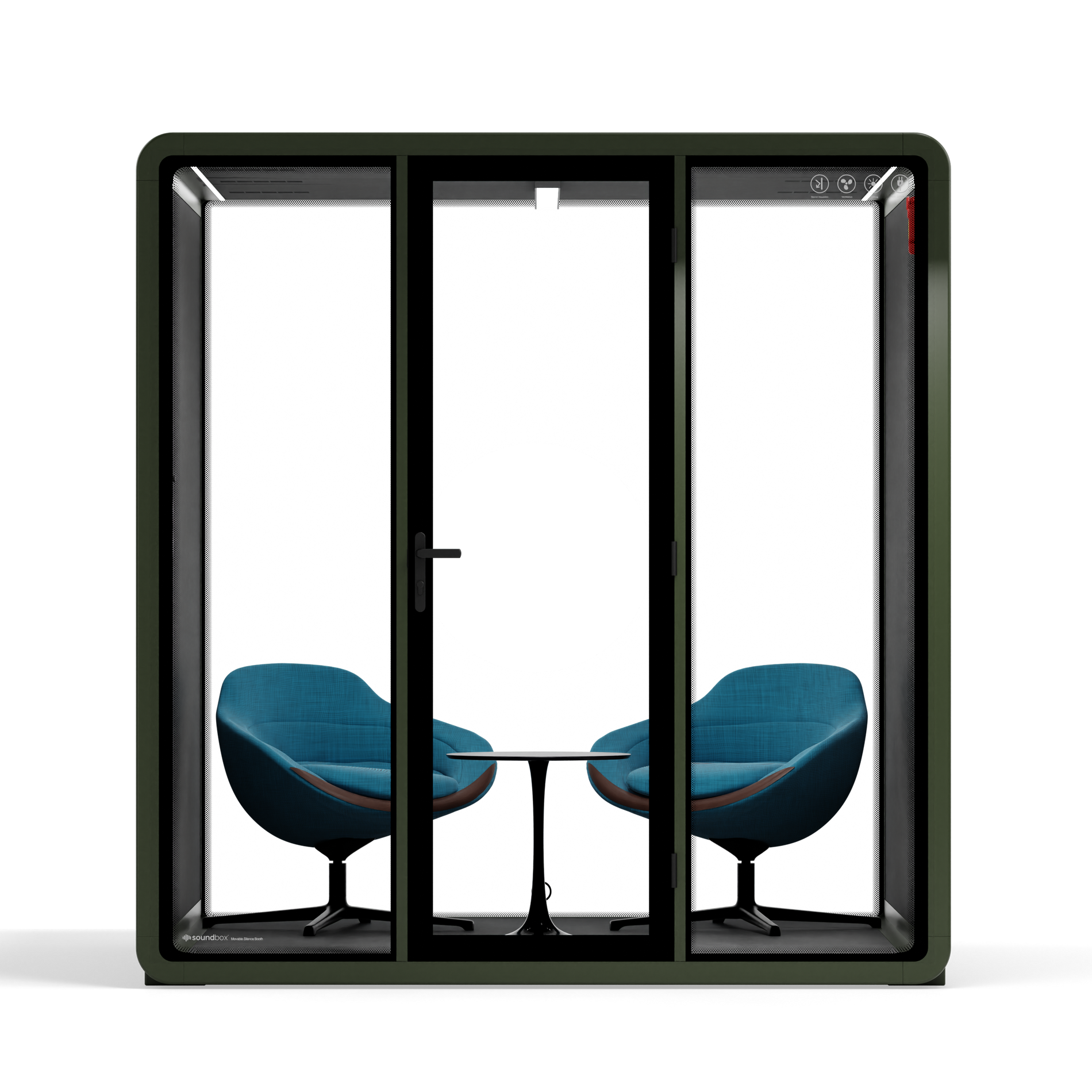 Quell - Coworker - Cabina de reuniones para 6 personasDark Green / Dark Grey / Furniture Set 2