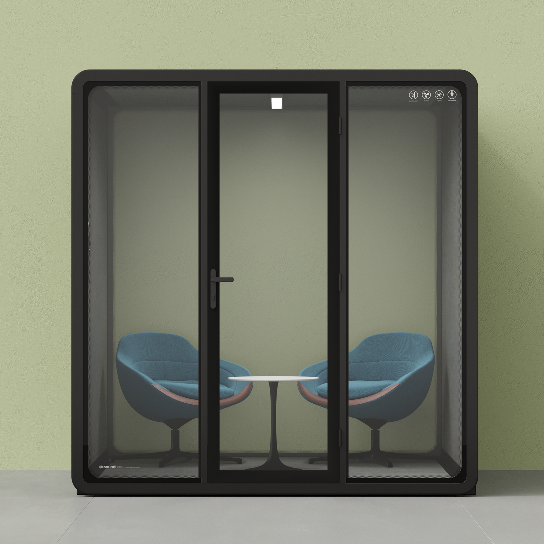 Quell - Coworker - 6-osobowa kabina konferencyjnaBlack / Dark Grey / Furniture Set 2