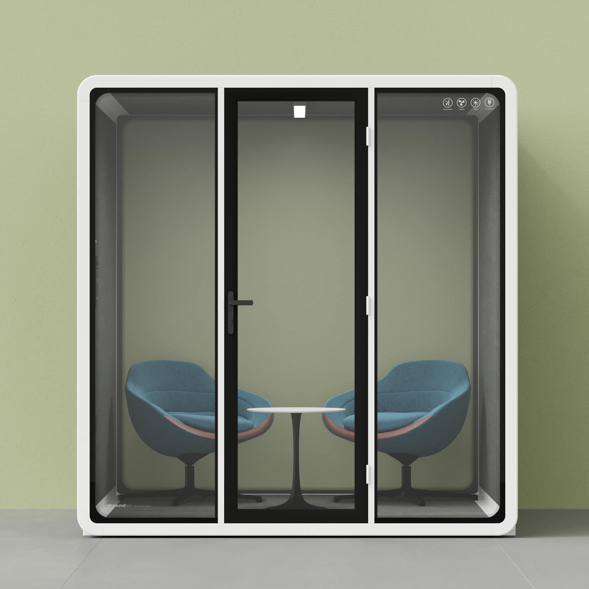 Quell - Coworker - 6-osobowa kabina konferencyjnaWhite / Dark Grey / Furniture Set 2