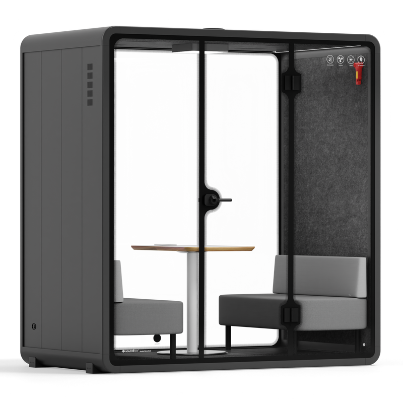 Quell Demi Booth 2+Charcoal / Dark Grey / Furniture Set 1