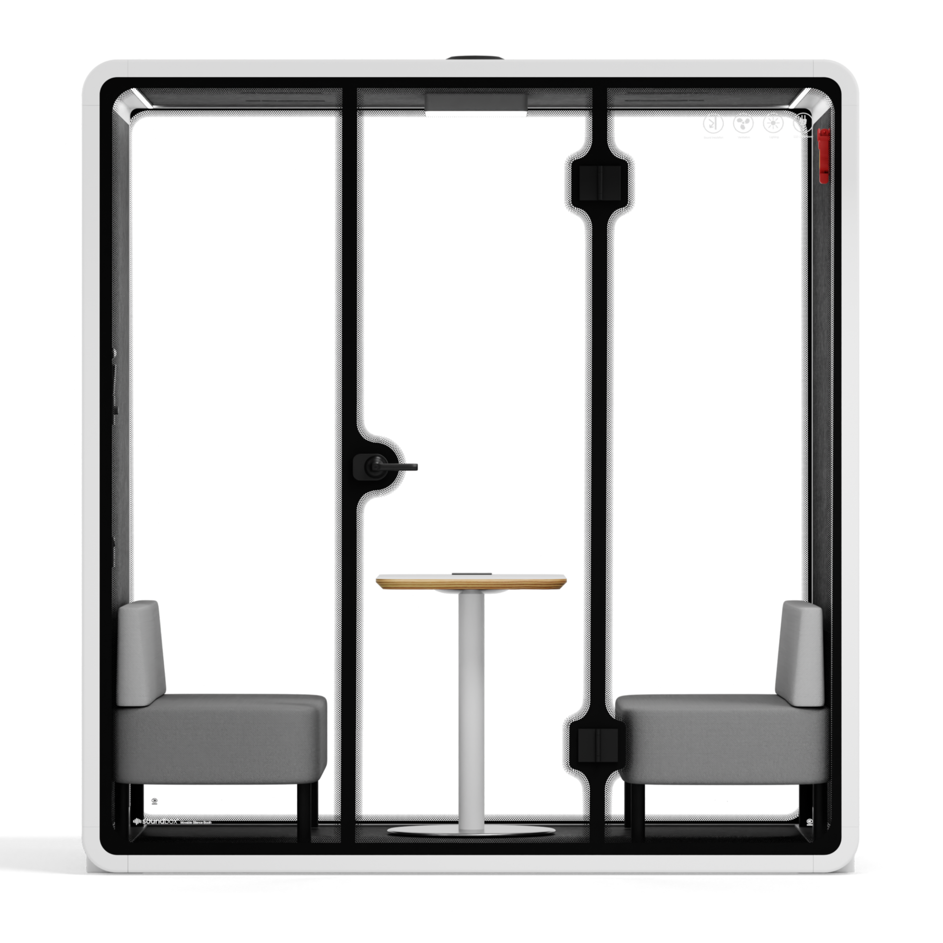 Quelt Demi Booth 2+White / Dark Grey / Furniture Set 1
