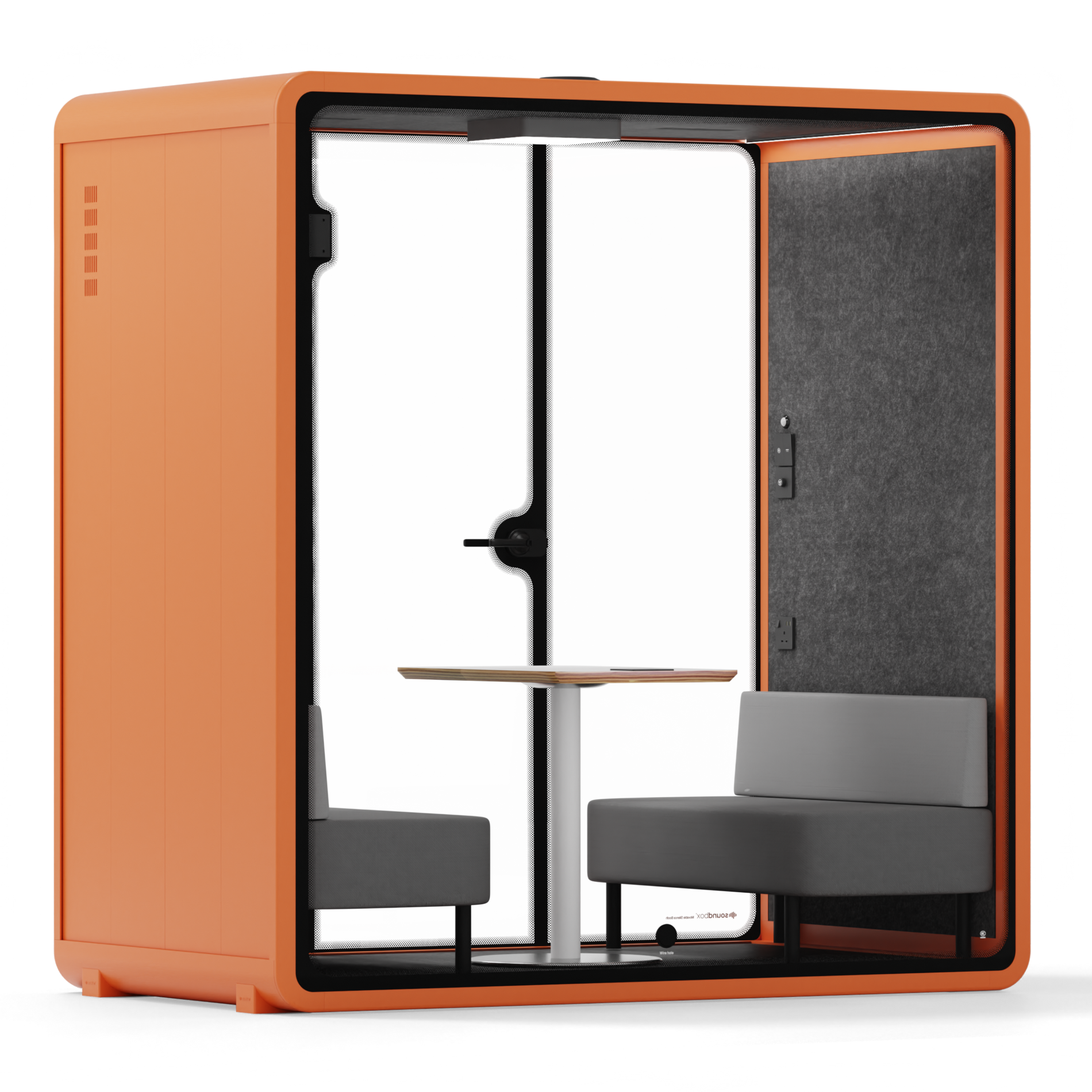 Quell Demi Booth 2+Orange / Dark Grey / Furniture Set 1