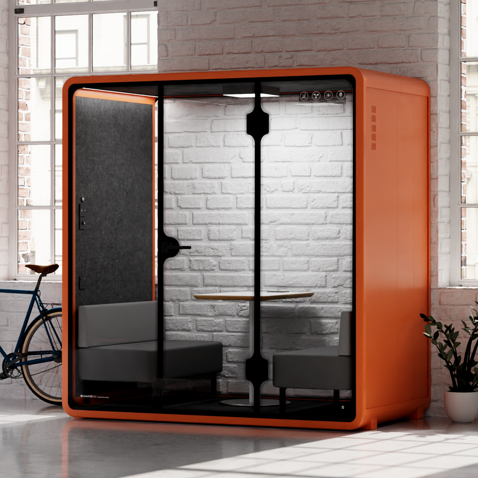 Quelt Demi Booth 2+Orange / Dark Grey / Furniture Set 1