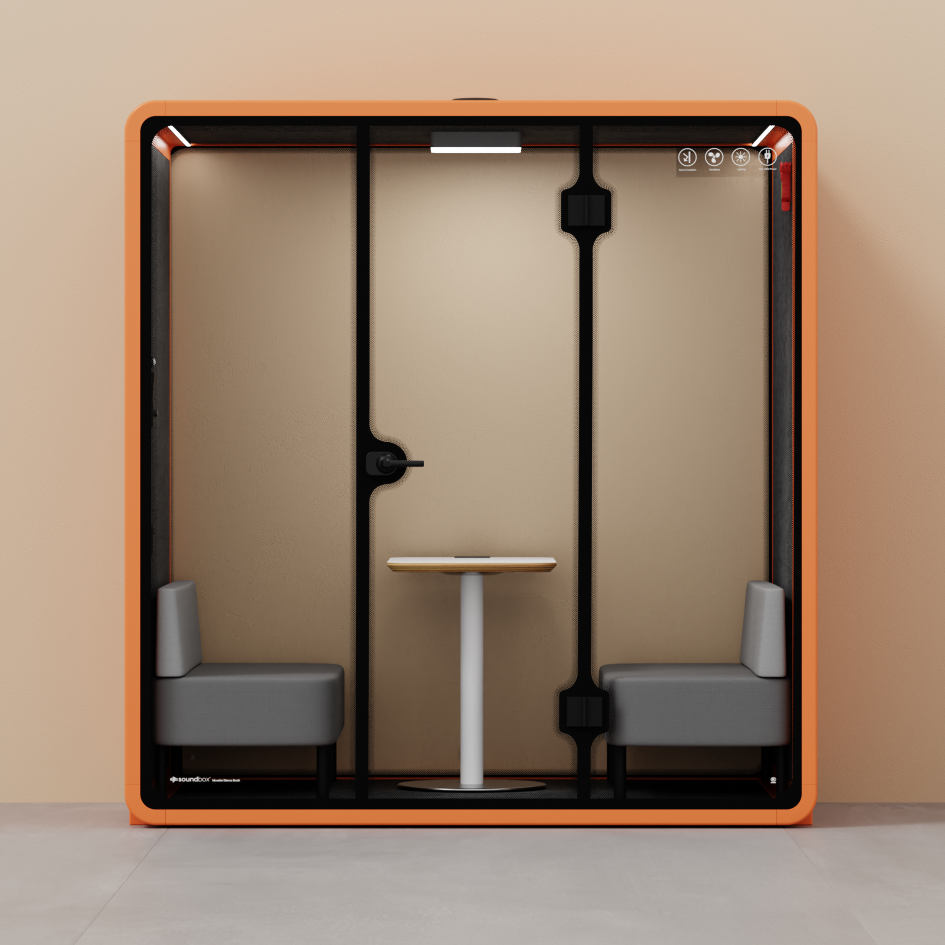 Quelt Demi Booth 2+Orange / Dark Grey / Furniture Set 1
