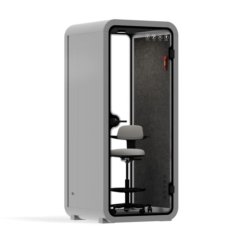 Office Pod Quell Acoustic Green Dark GreyLight Grey / Dark Grey / With Furniture