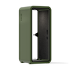 Office Pod Quell Flex by Soundbox Store – door handle close-up, brushed aluminium finish on dark powder-coated frame