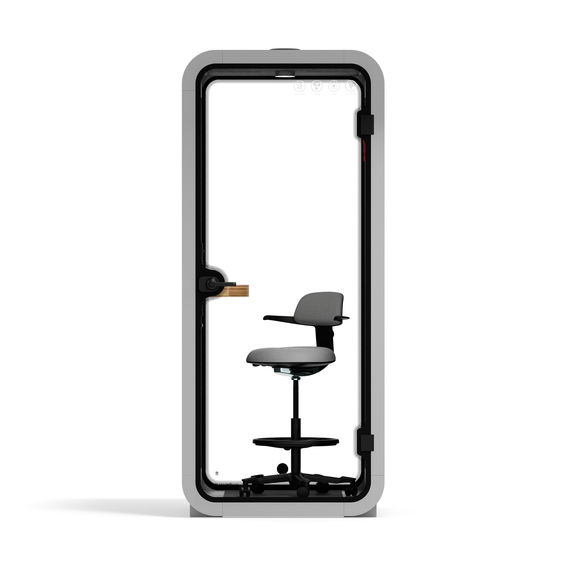 Quell Cabina de Oficina para Una PersonaLight Grey / Dark Grey / With Furniture