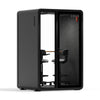Quell - CoWorker - 2 Person Pod Sound Booth Sound Booth Store Black Dark Gray Dual Zoom Room + Device Shelf + 2 Barstools