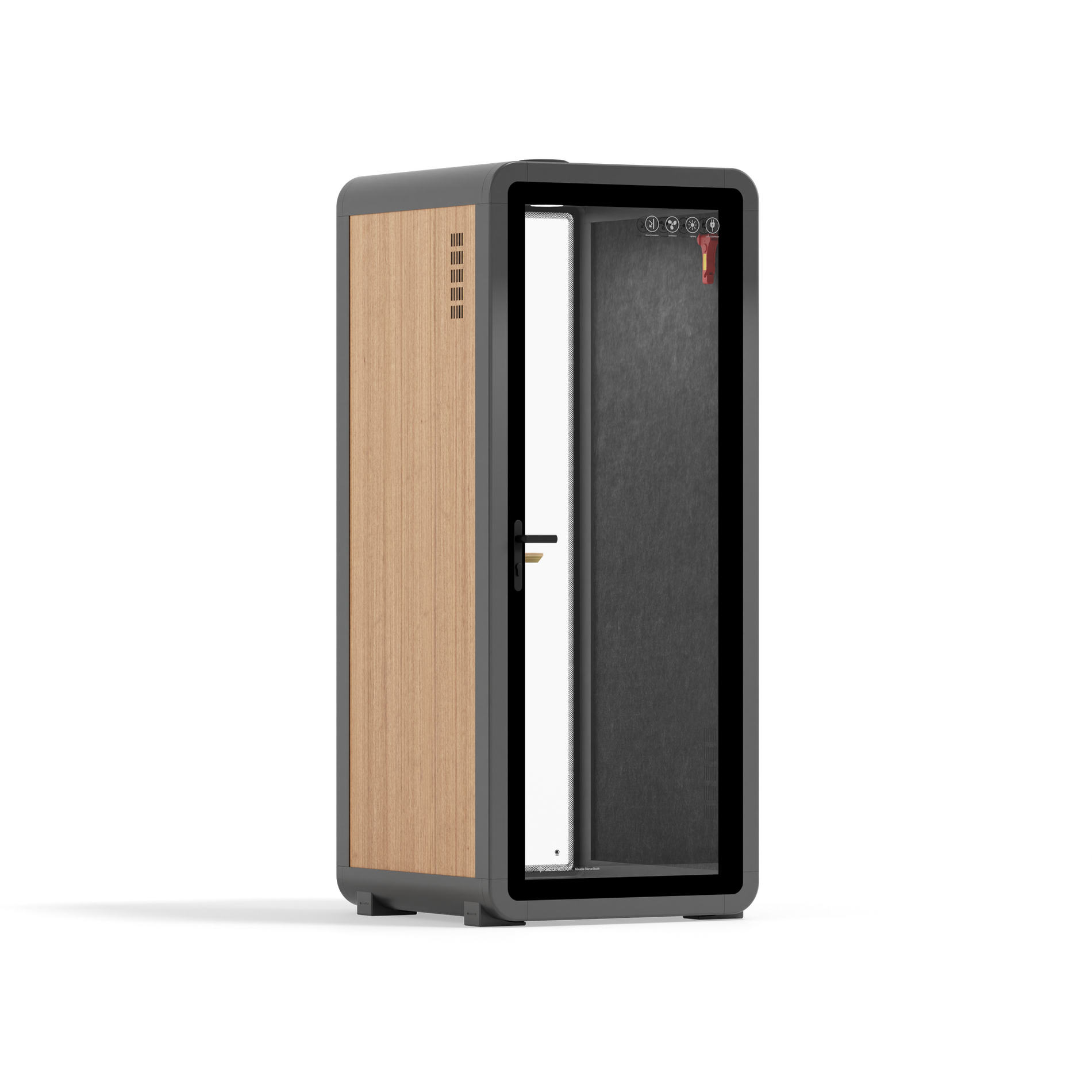 Office Pod Quell+ AcousticWooden / No Furniture / Dark Grey