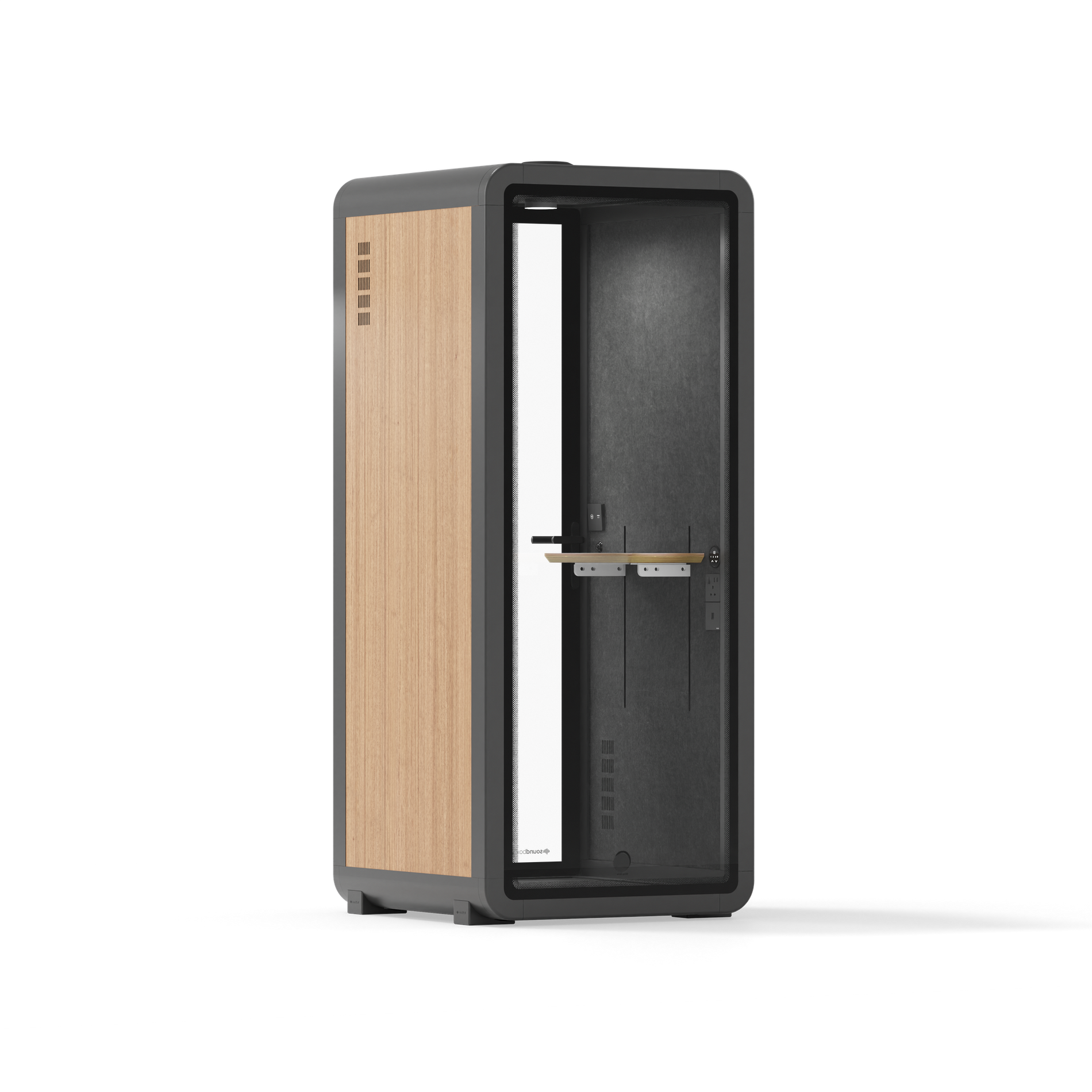 Office Pod Quell+ AcousticWooden / No Furniture / Dark Grey