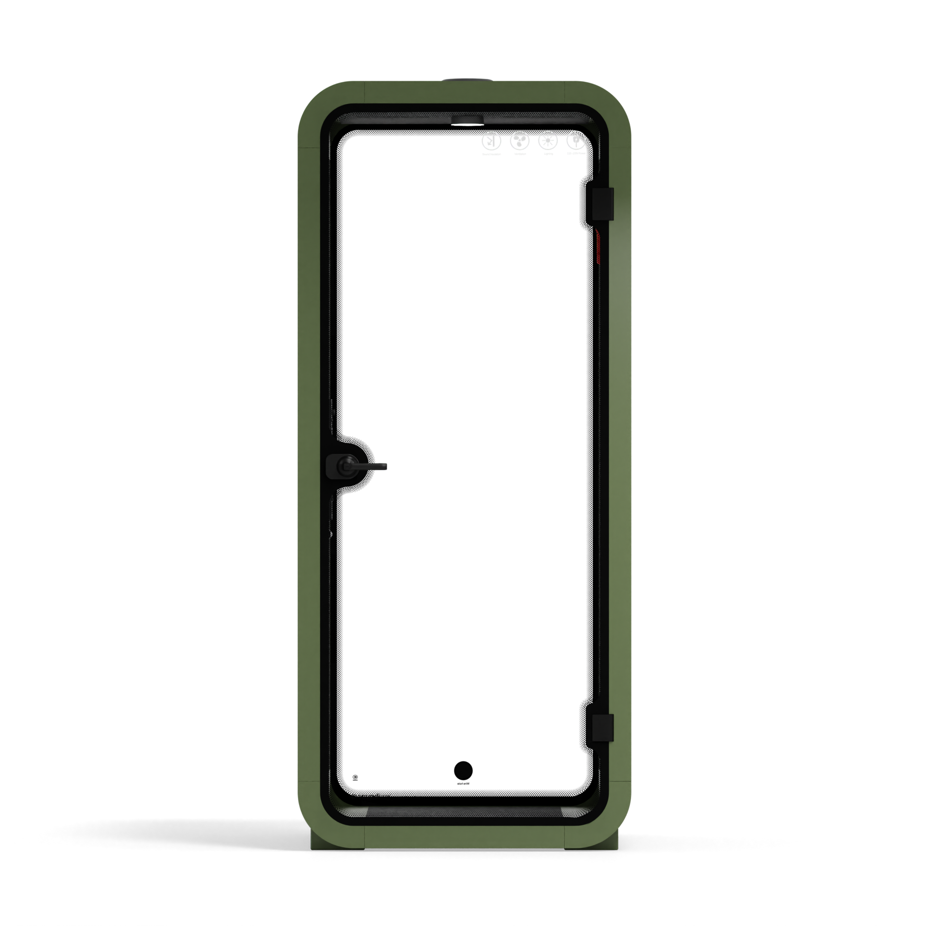 Quell Acoustic Phone BoothGreen / Dark Grey / No Furniture