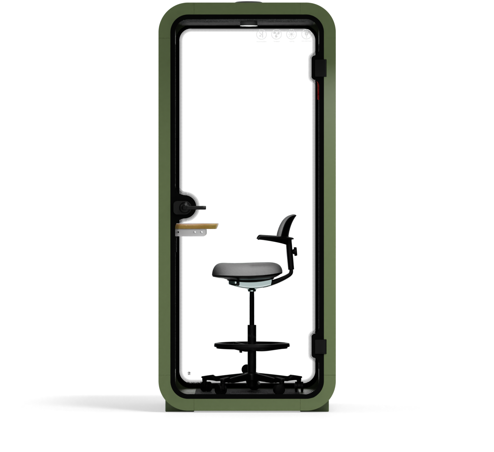 Cabine téléphonique individuelle Quell FlexGreen / Dark Grey / With Furniture