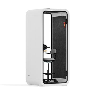Quell Flex Phone Booth acoustic sound pod Sound Booth Store White Dark Grey With Furniture
