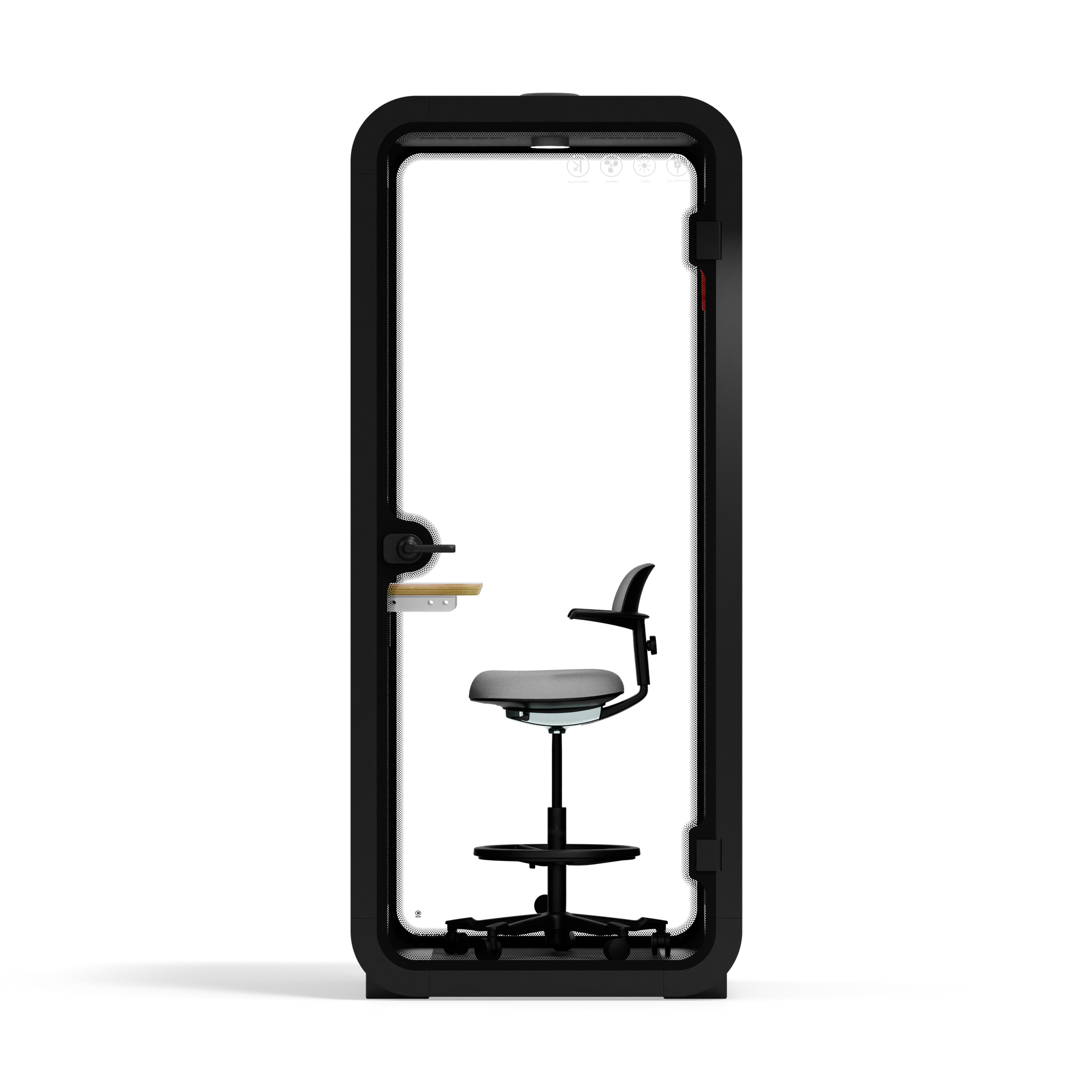 Quell Flex Phone BoothBlack / Dark Grey / With Furniture