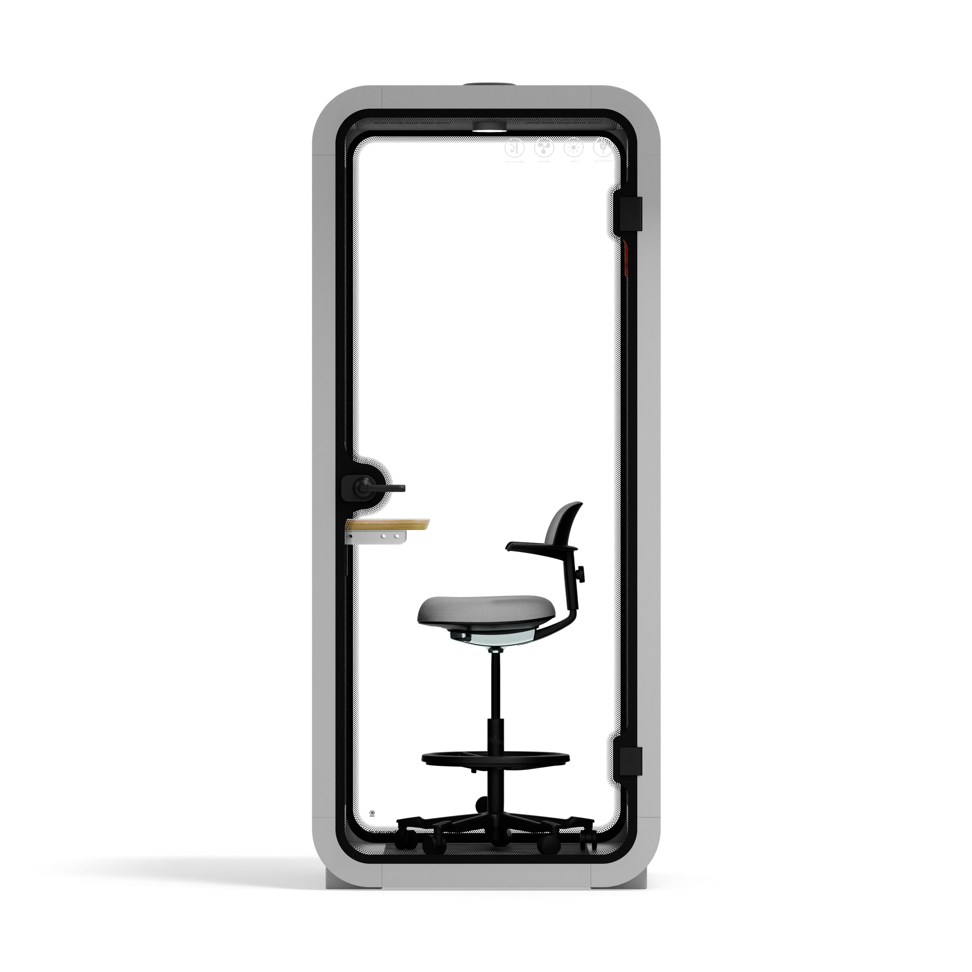Quell Flex Phone BoothLight Grey / Dark Grey / With Furniture
