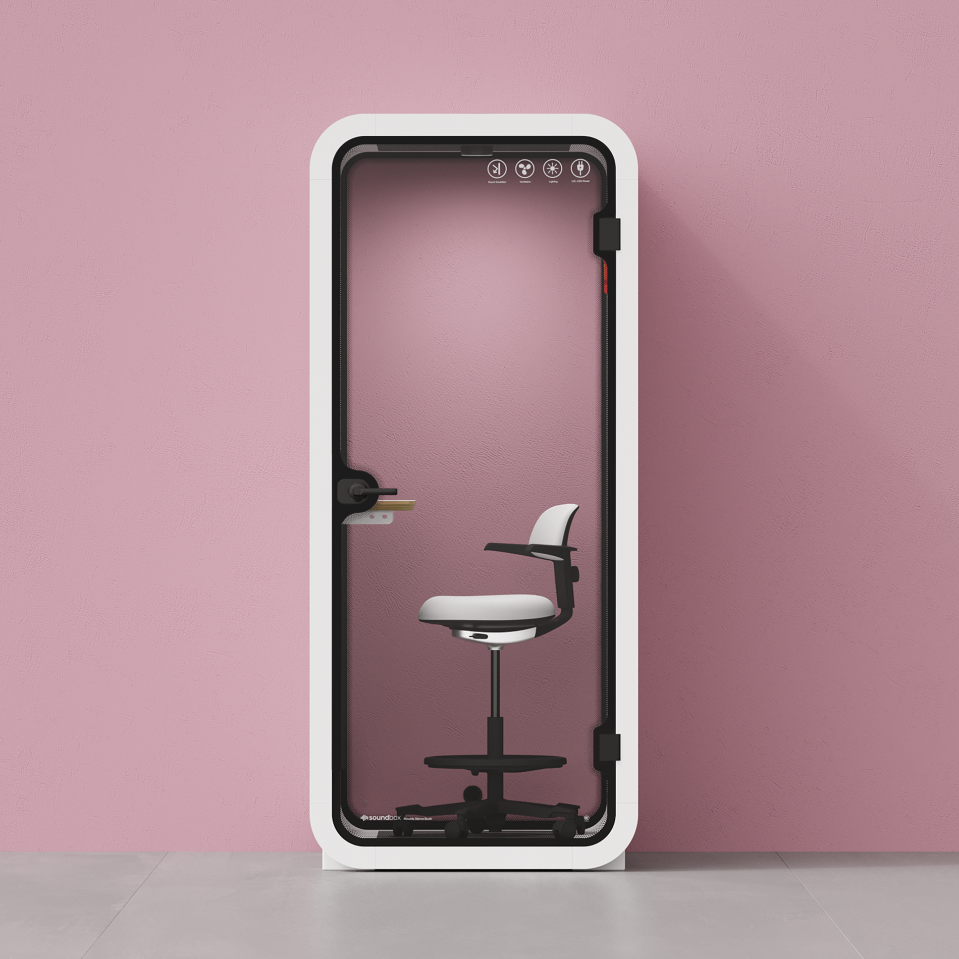 Quell Flex Einzelbüro-TelefonzelleWhite / Dark Grey / With Furniture