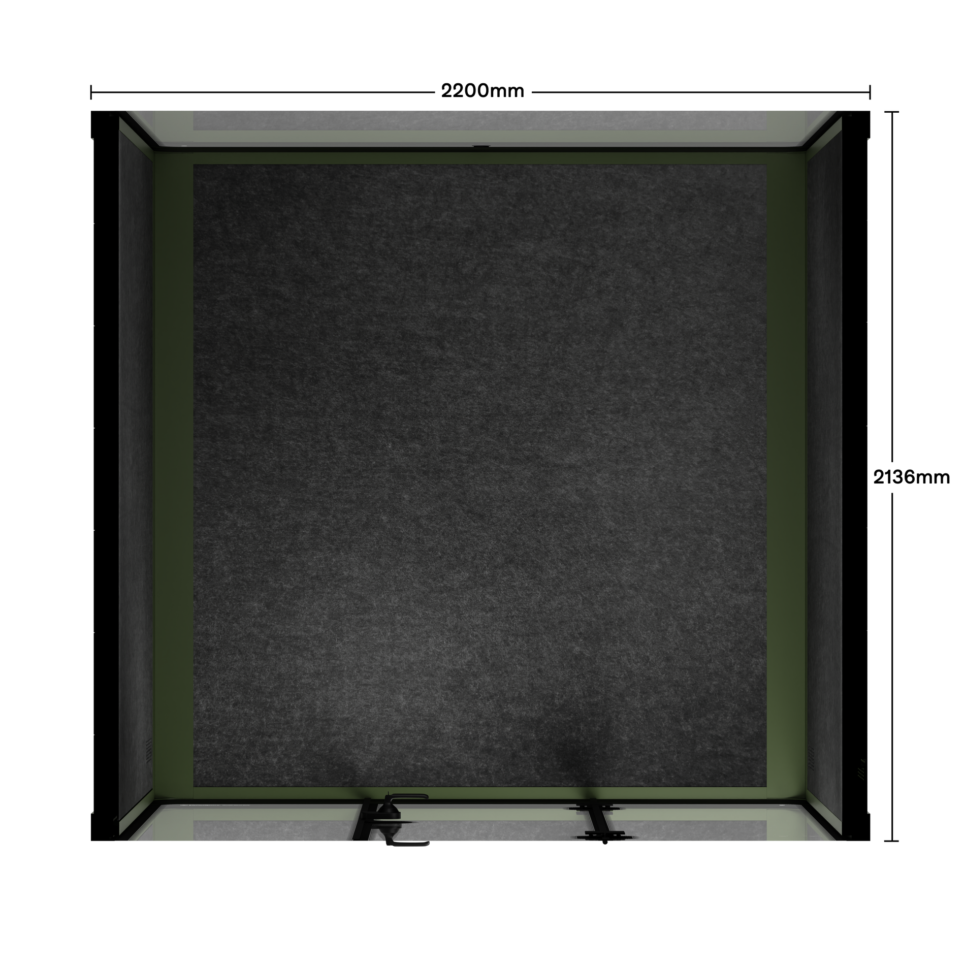 Quell - Meeting Booth - 6 PersonDark Green / Dark Grey / No Furniture