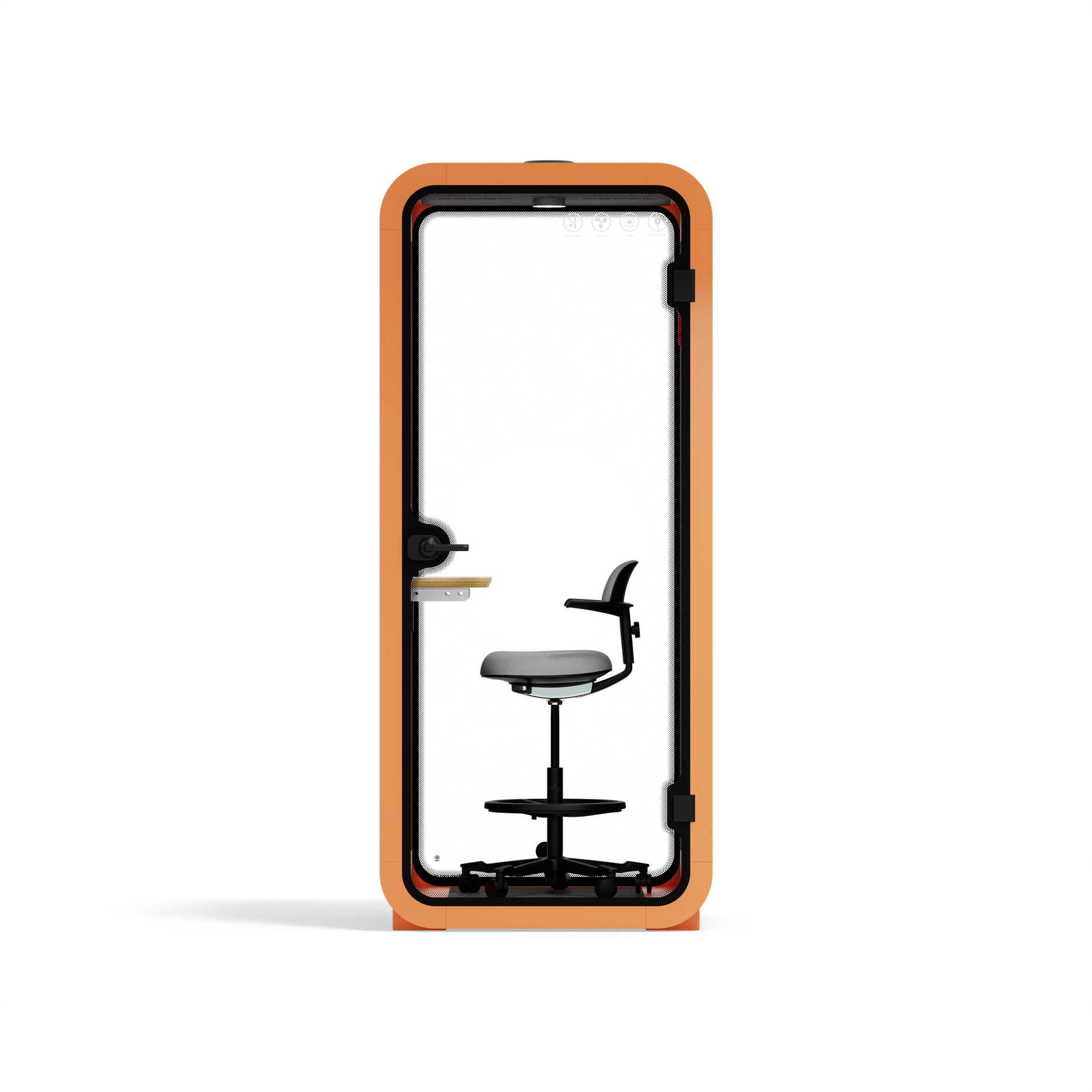 Office Pod Quell FlexOrange / Dark Grey / With Furniture