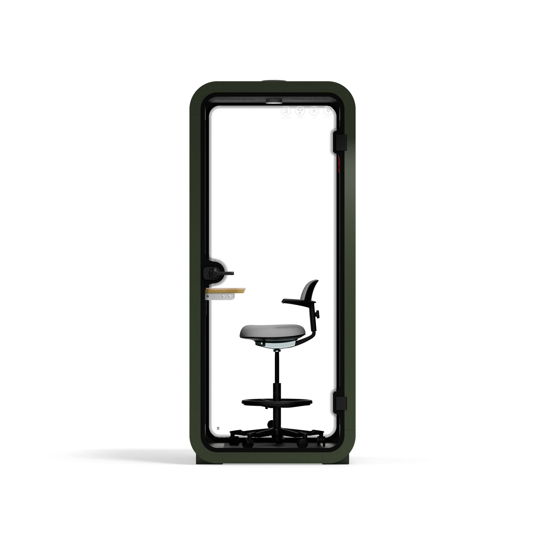Office Pod Quell FlexGreen / Dark Grey / With Furniture