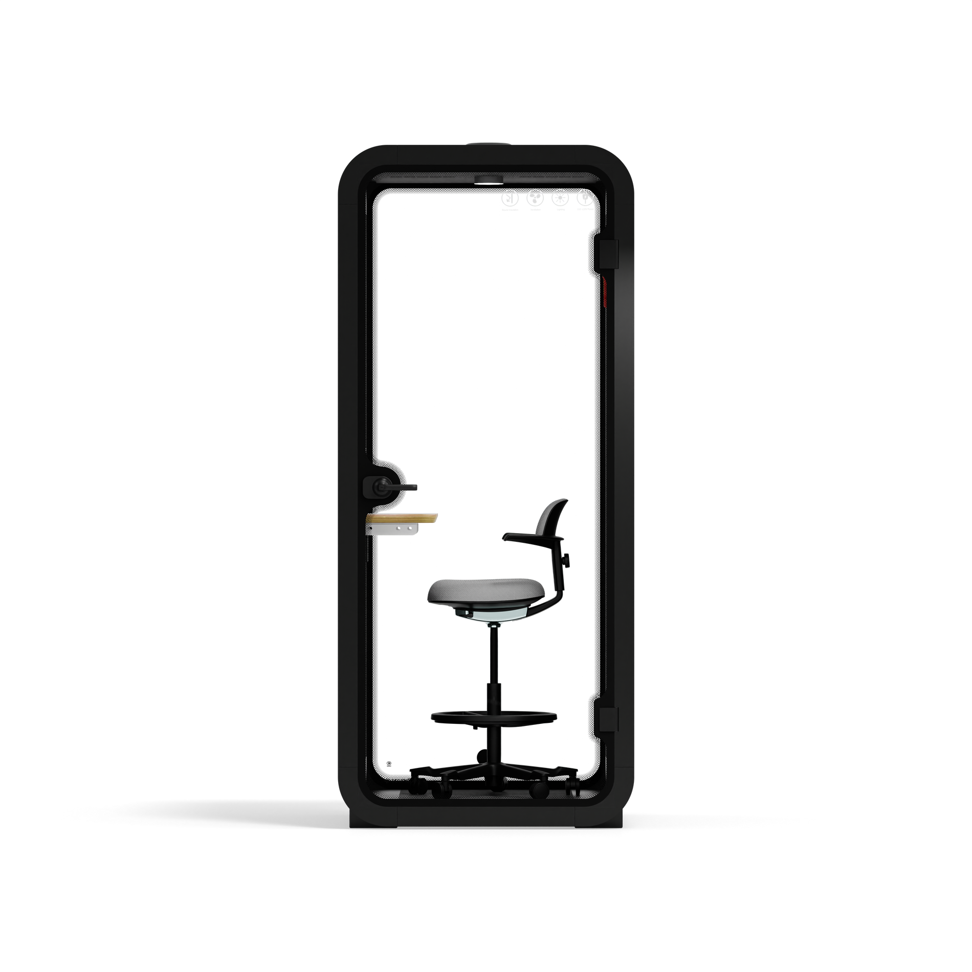 Office Pod Quell FlexCharcoal / Dark Grey / With Furniture