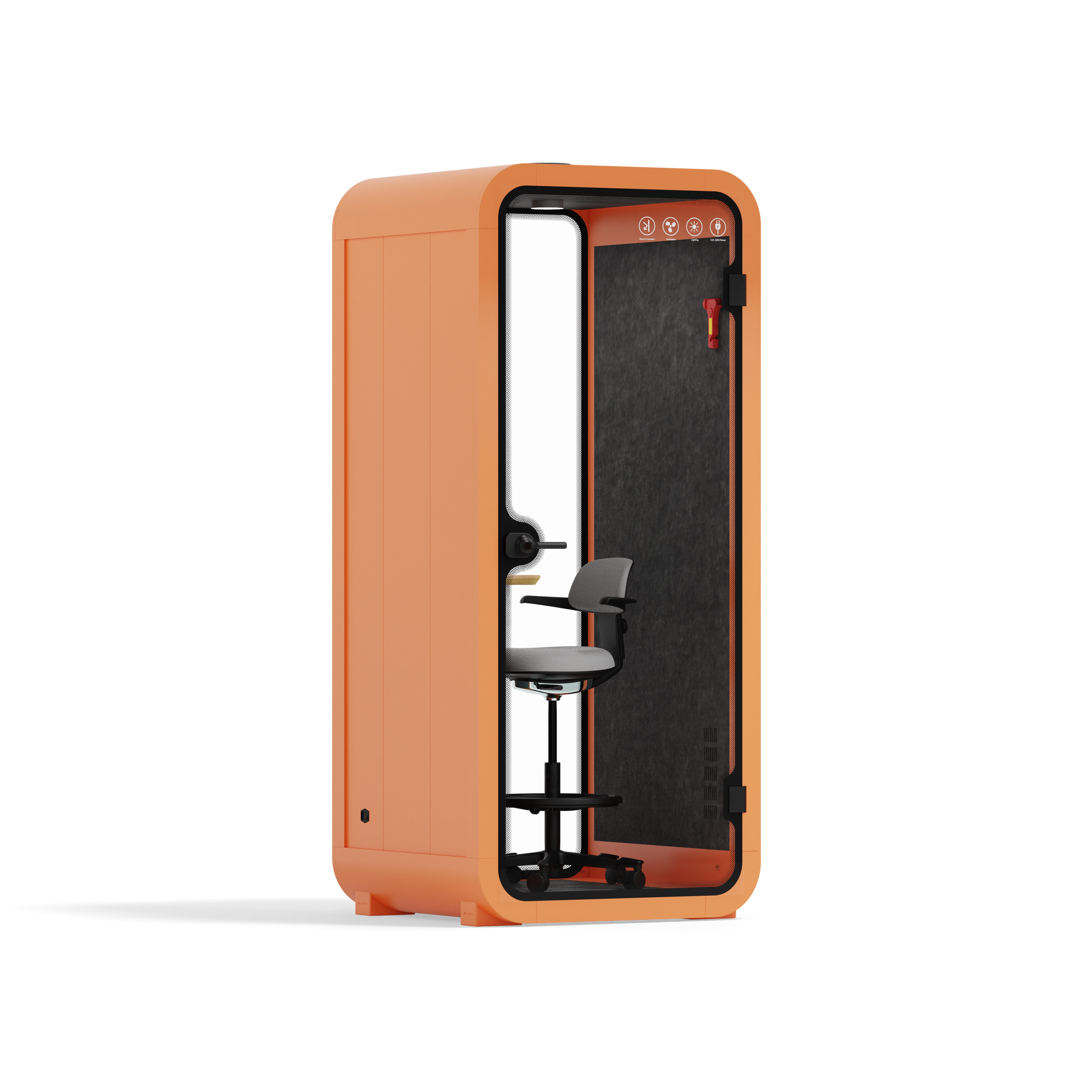 Office Pod Quell FlexOrange / Dark Grey / With Furniture