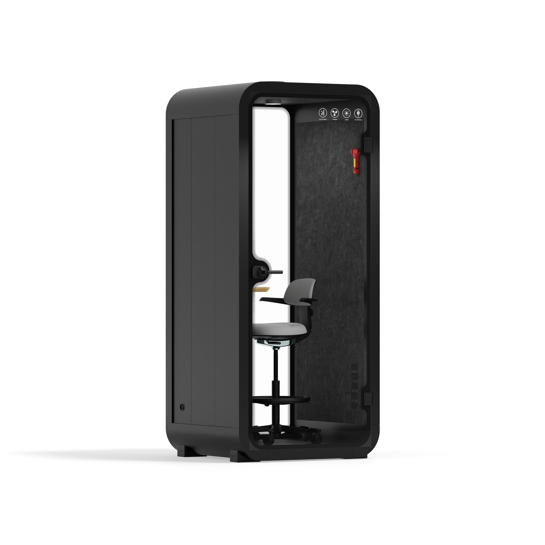 Office Pod Quell FlexCharcoal / Dark Grey / With Furniture