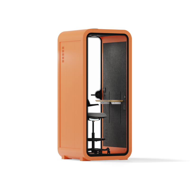Office Pod Quell FlexOrange / Dark Grey / With Furniture