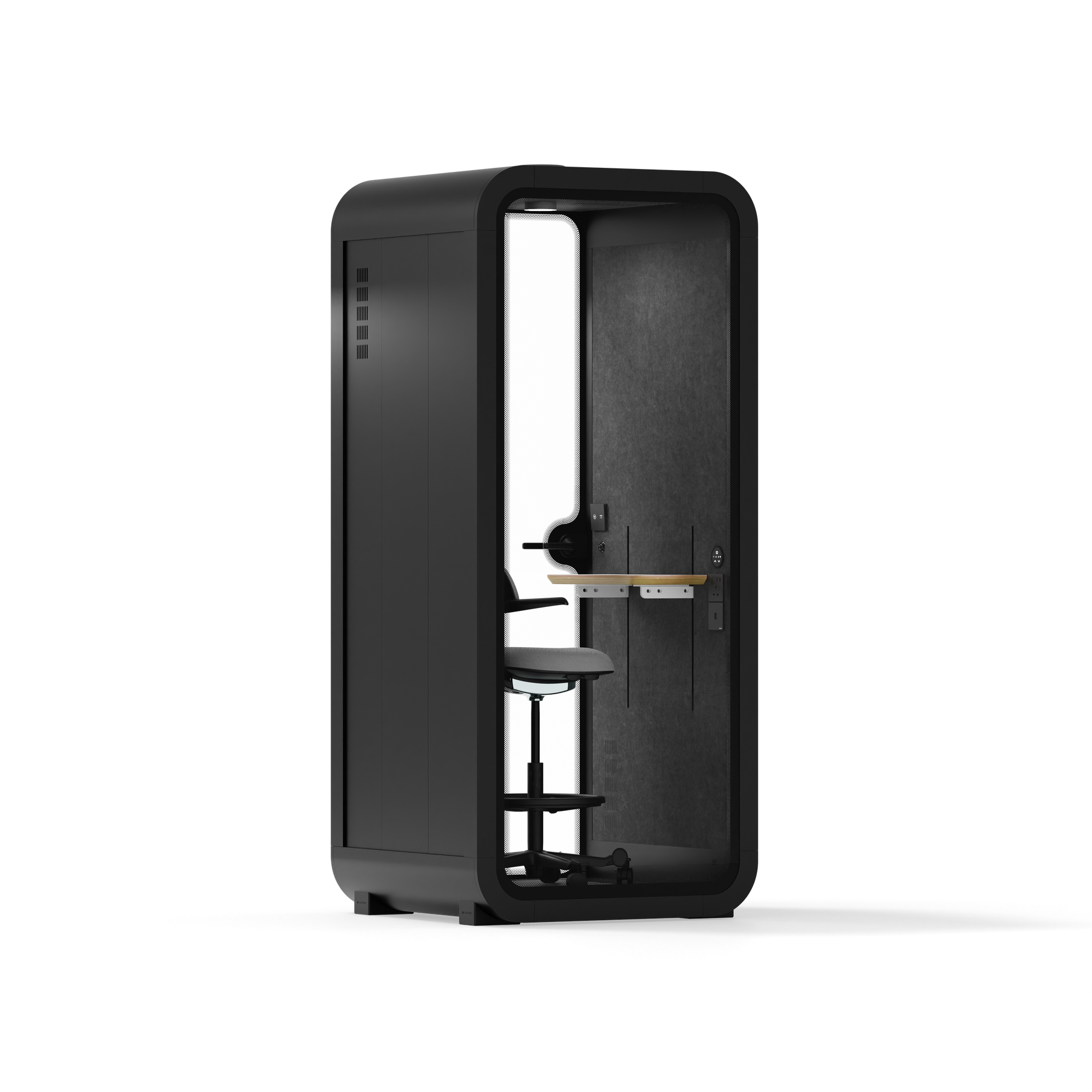 Office Pod Quell FlexCharcoal / Dark Grey / With Furniture