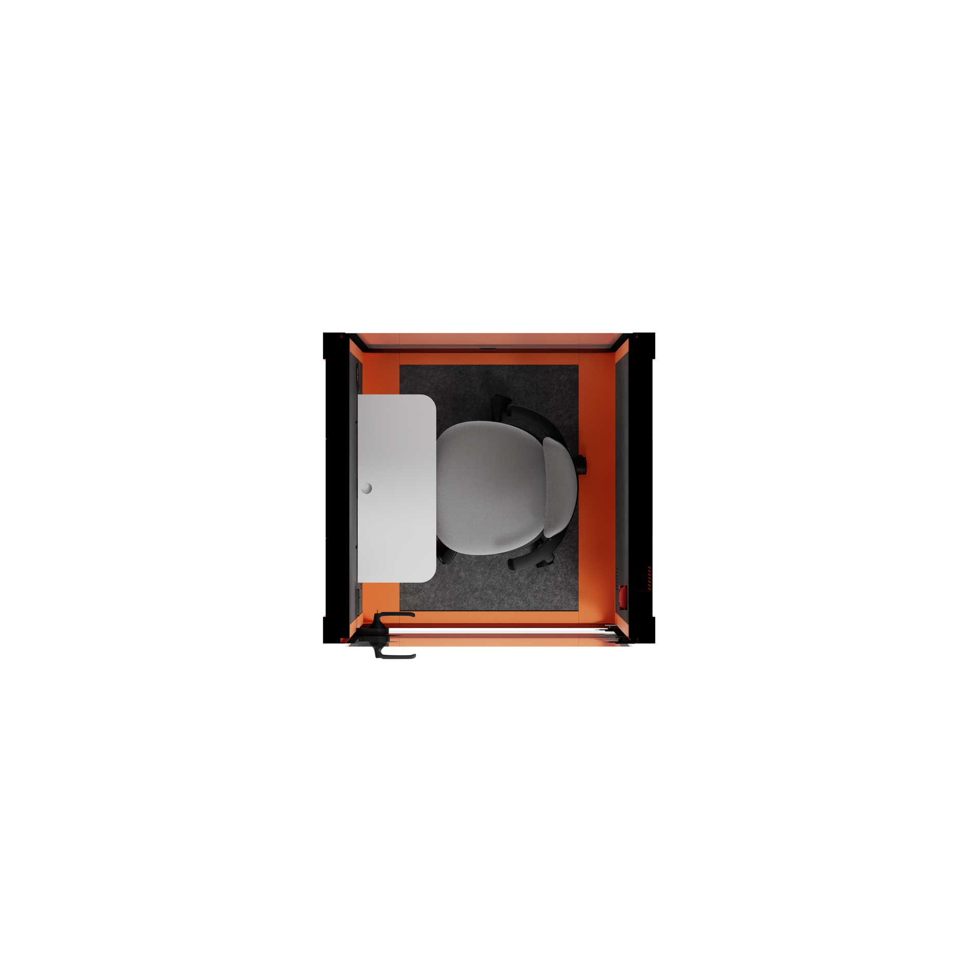 Office Pod Quell FlexOrange / Dark Grey / With Furniture