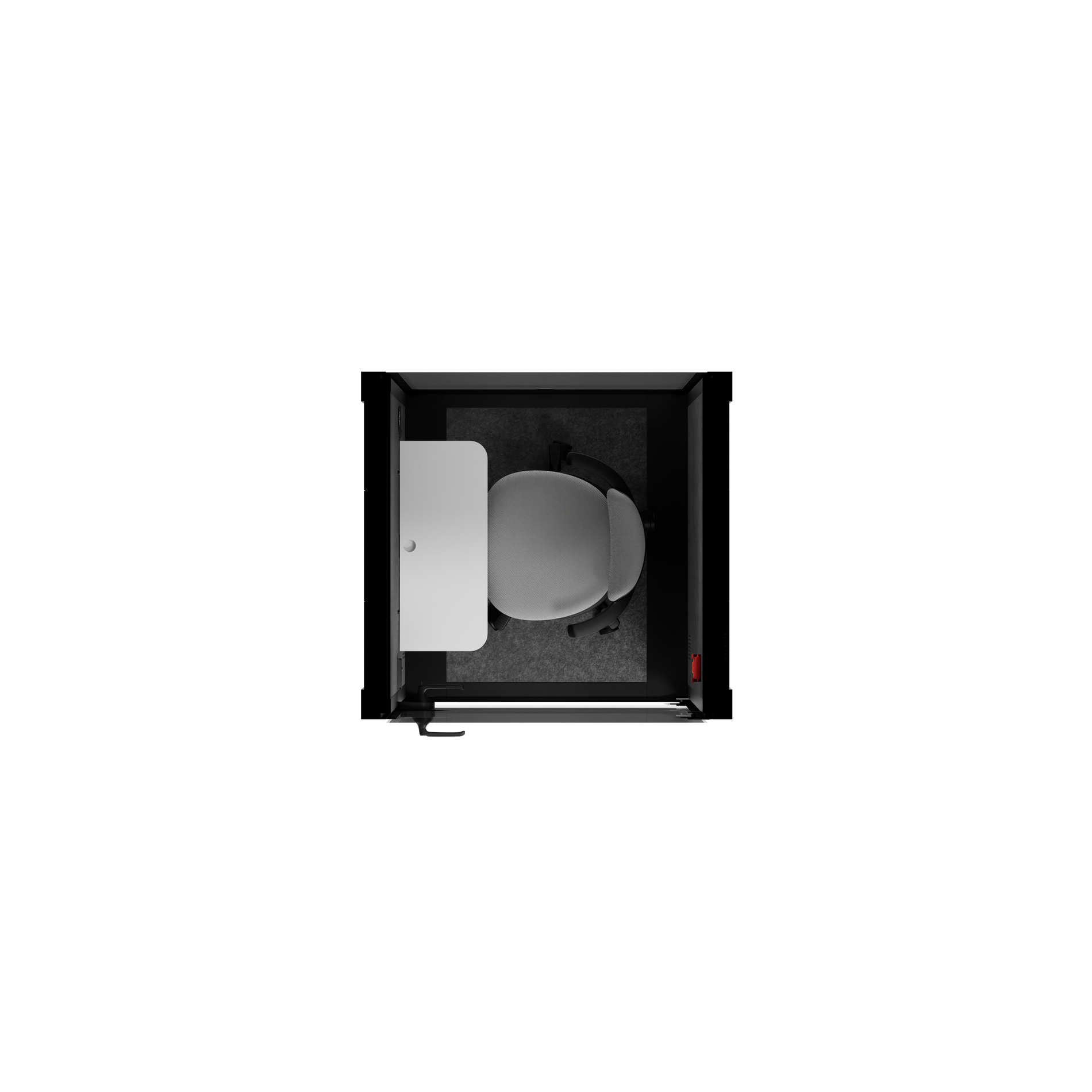 Office Pod Quell FlexCharcoal / Dark Grey / With Furniture