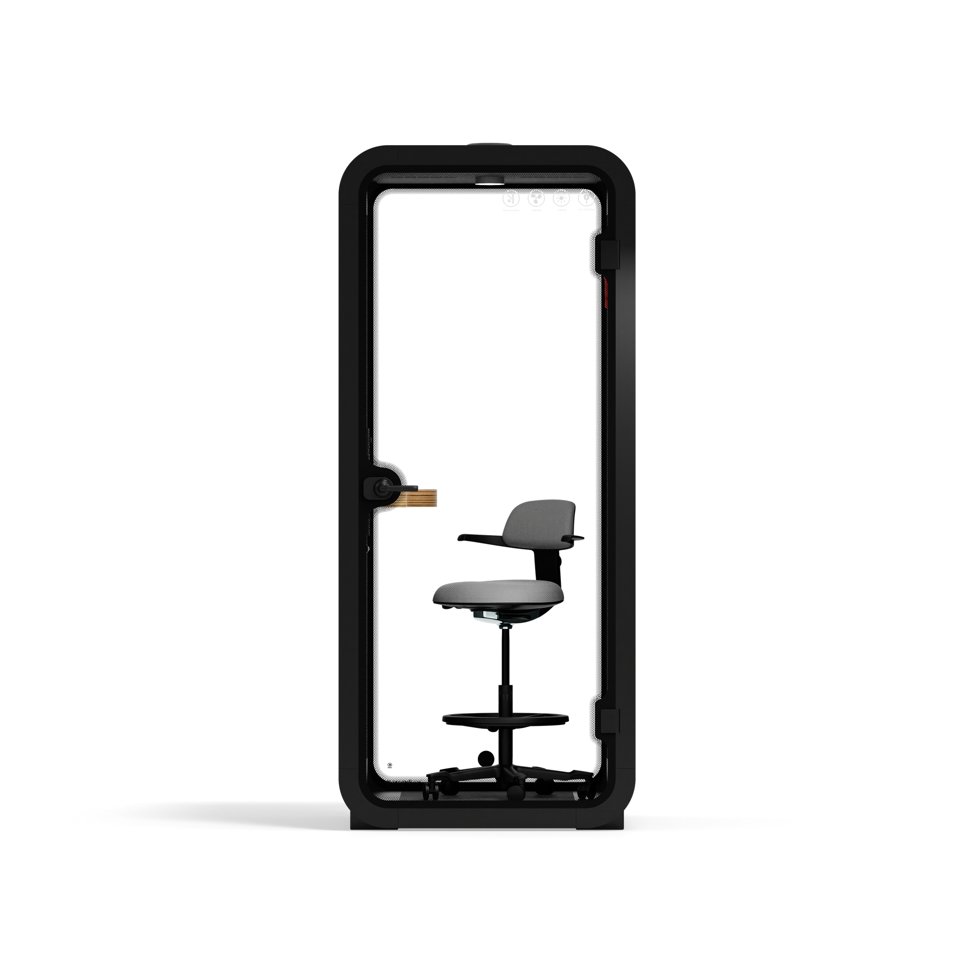 Quell Büro-Pod SoloCharcoal / Dark Grey / With Furniture