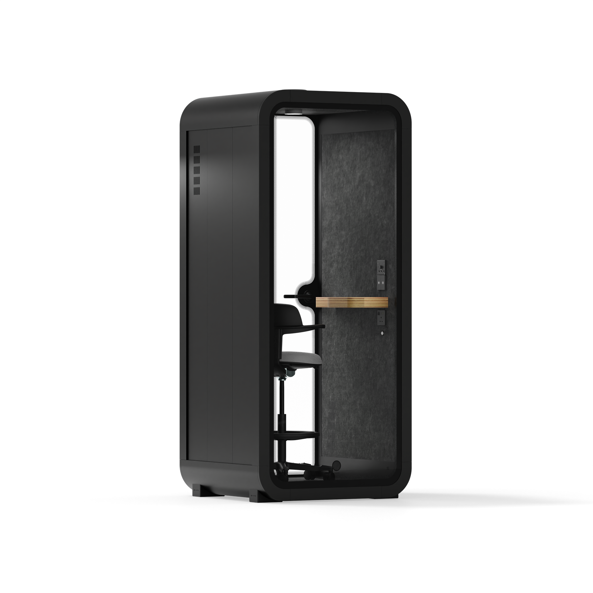 Quell Büro-Pod SoloCharcoal / Dark Grey / With Furniture