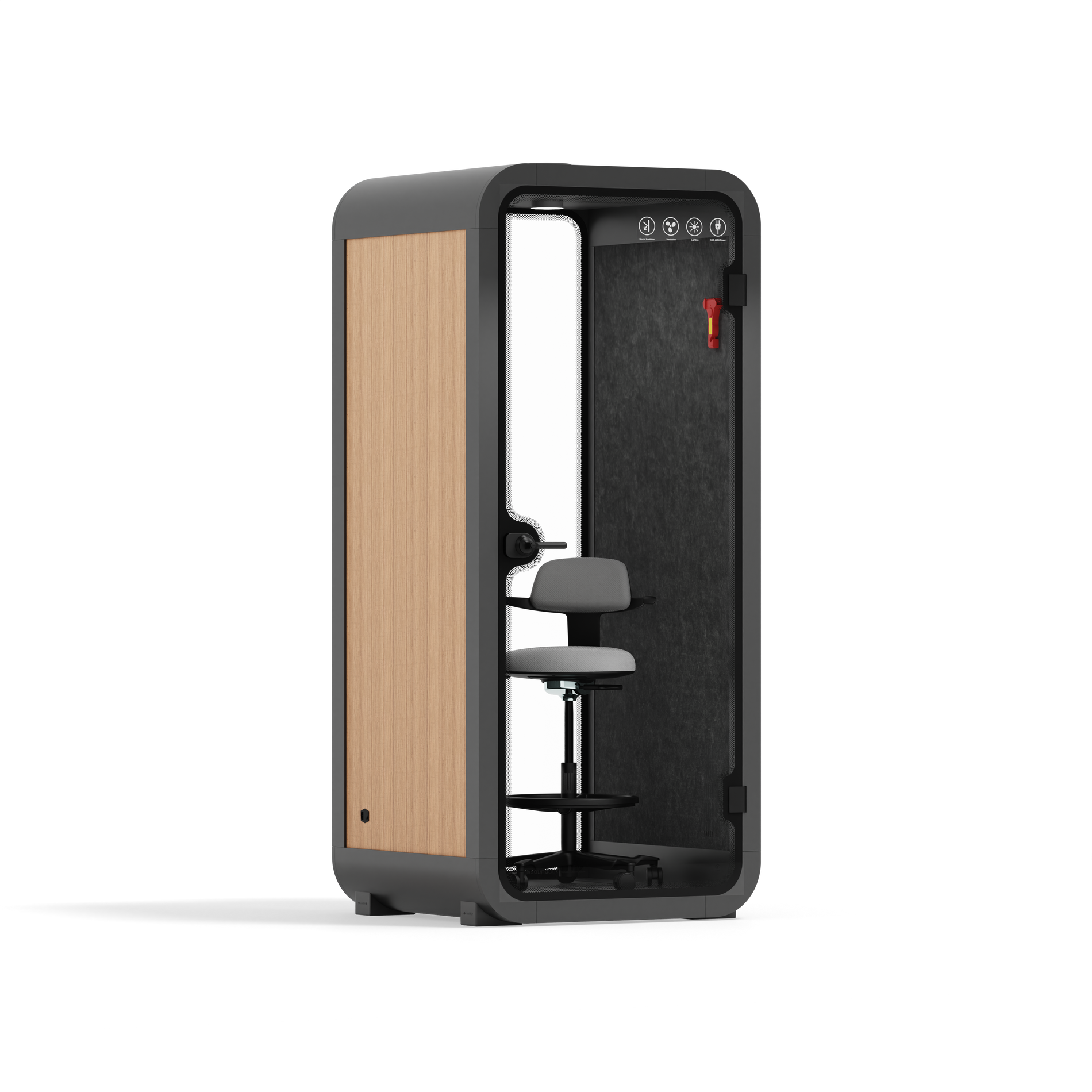 Quell Büro-Pod SoloWooden / Dark Grey / With Furniture