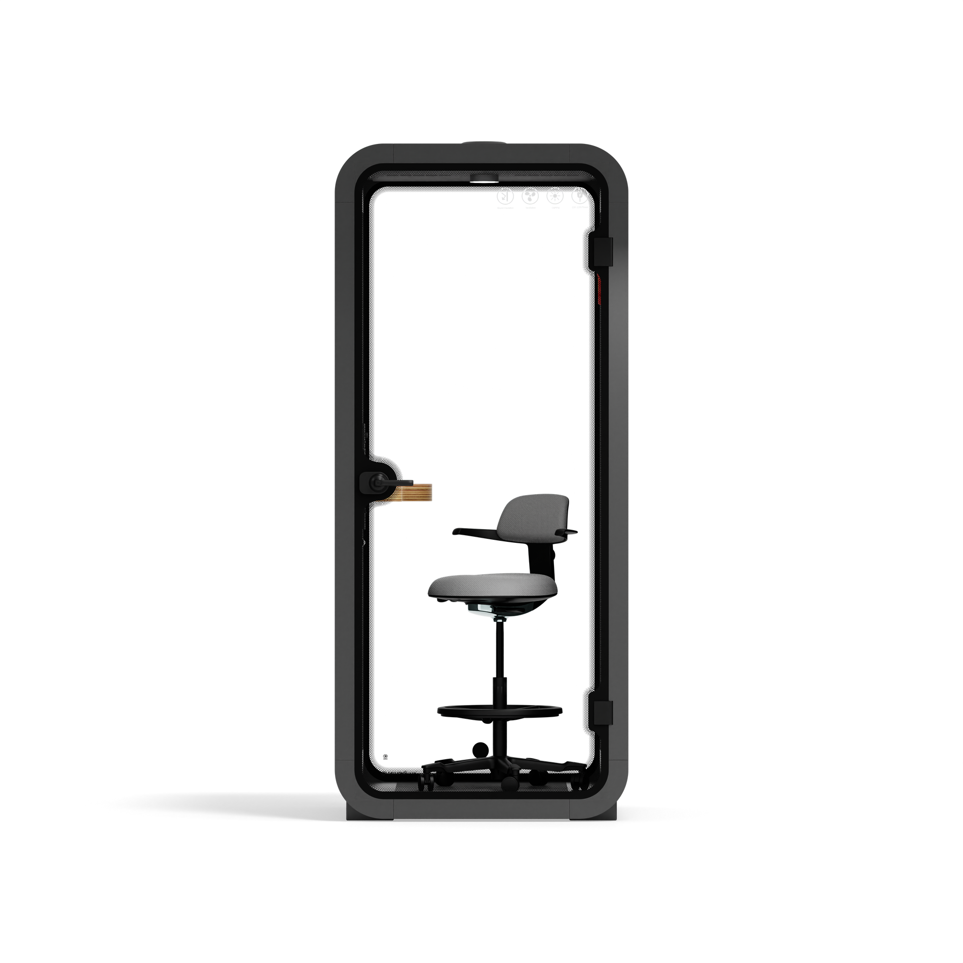 Quell Büro-Pod SoloWooden / Dark Grey / With Furniture