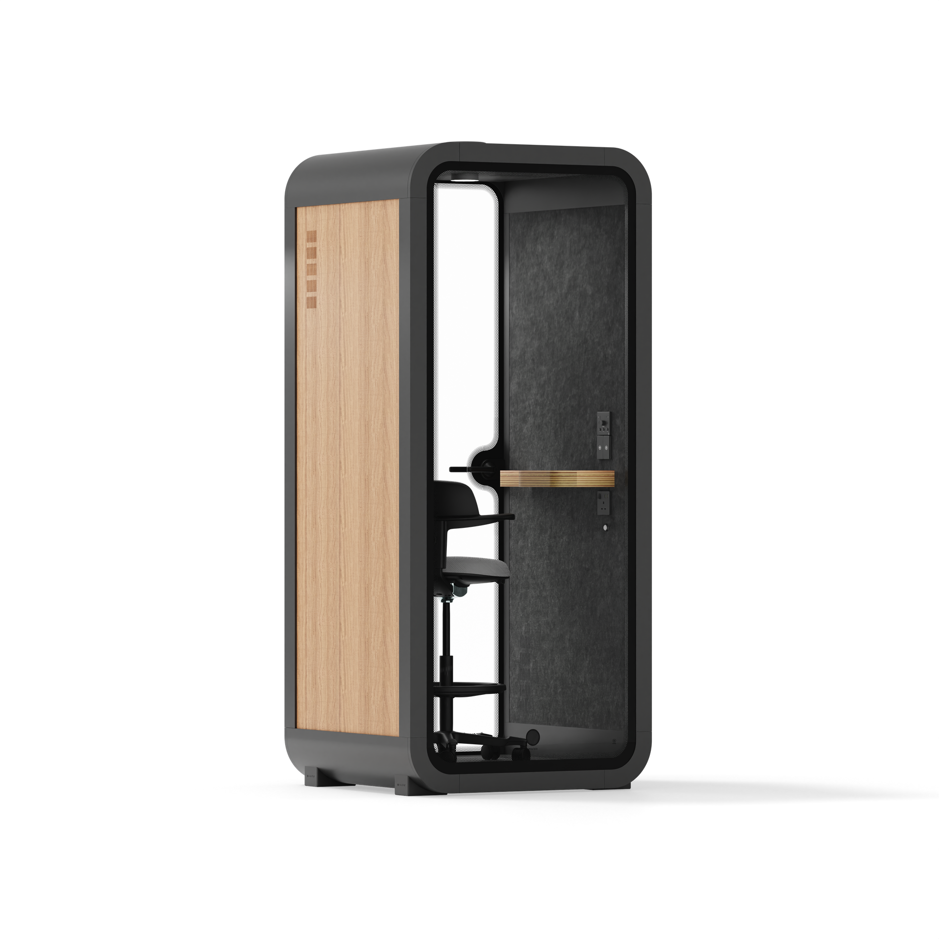 Quell Büro-Pod SoloWooden / Dark Grey / With Furniture