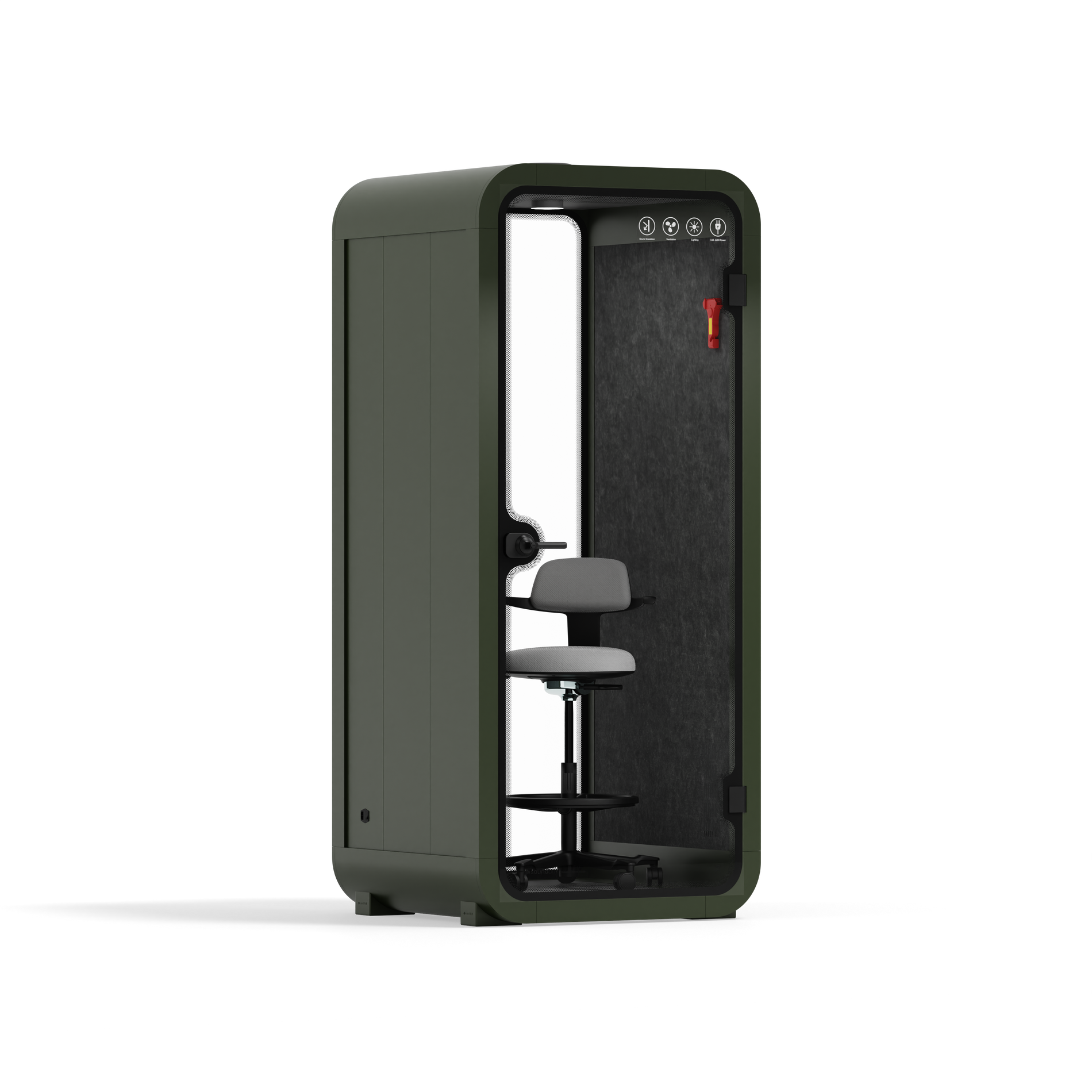 Quell Büro-Pod SoloGreen / Dark Grey / With Furniture