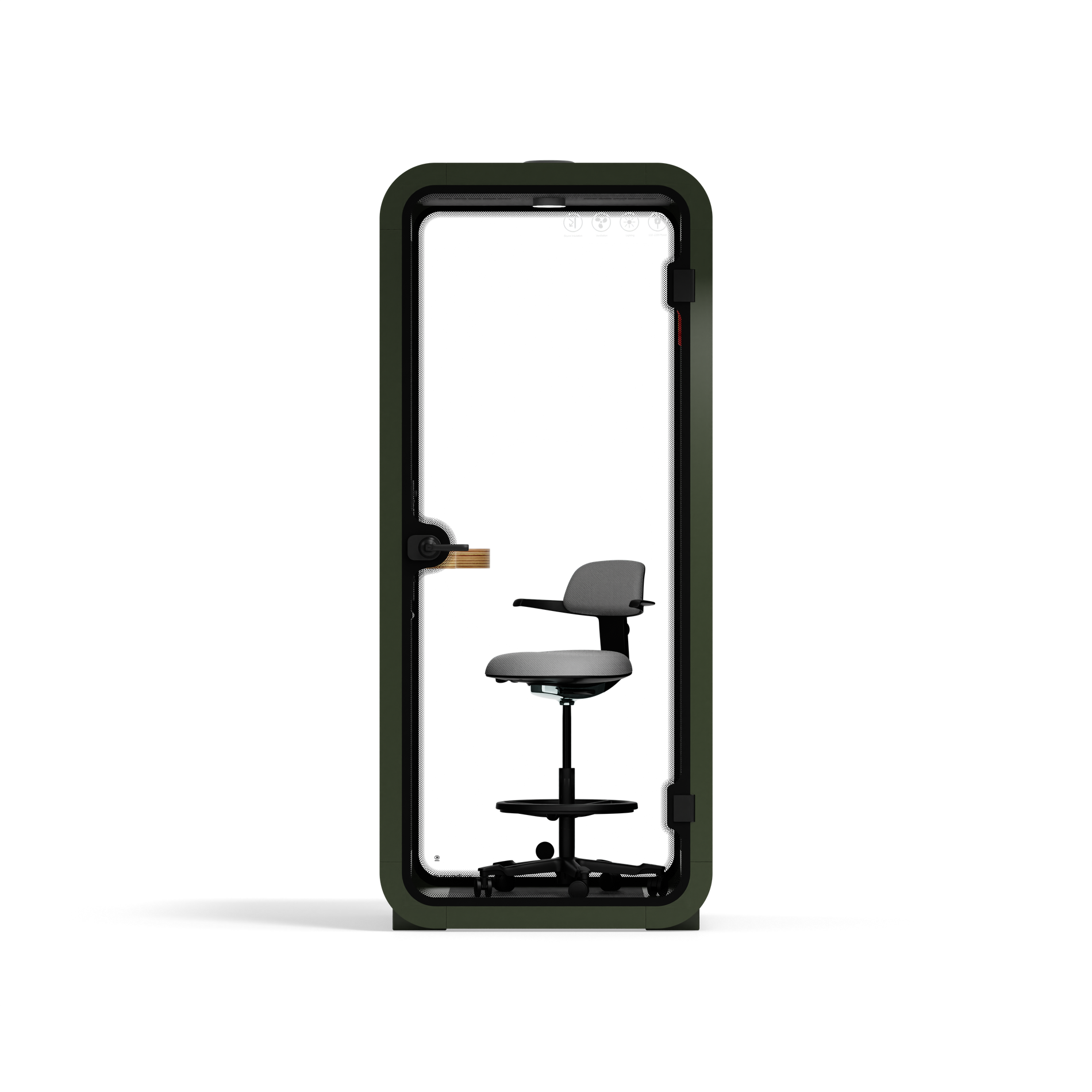 Quell Büro-Pod SoloGreen / Dark Grey / With Furniture