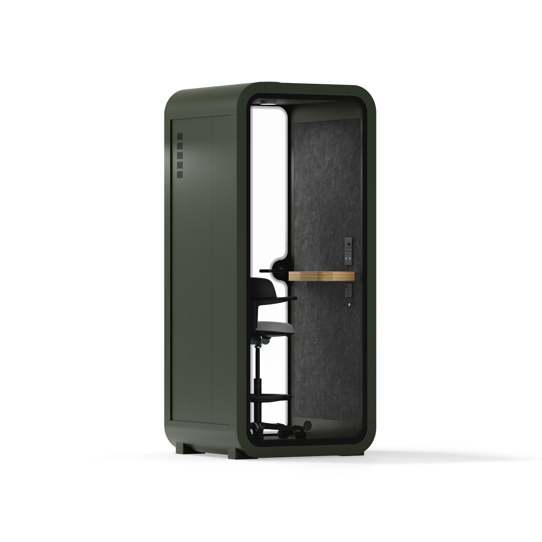 Quell Büro-Pod SoloGreen / Dark Grey / With Furniture