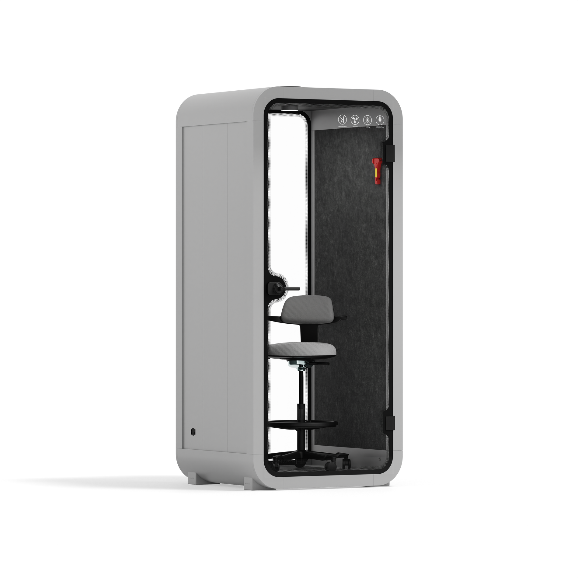 Quell Büro-Pod SoloLight Grey / Dark Grey / With Furniture