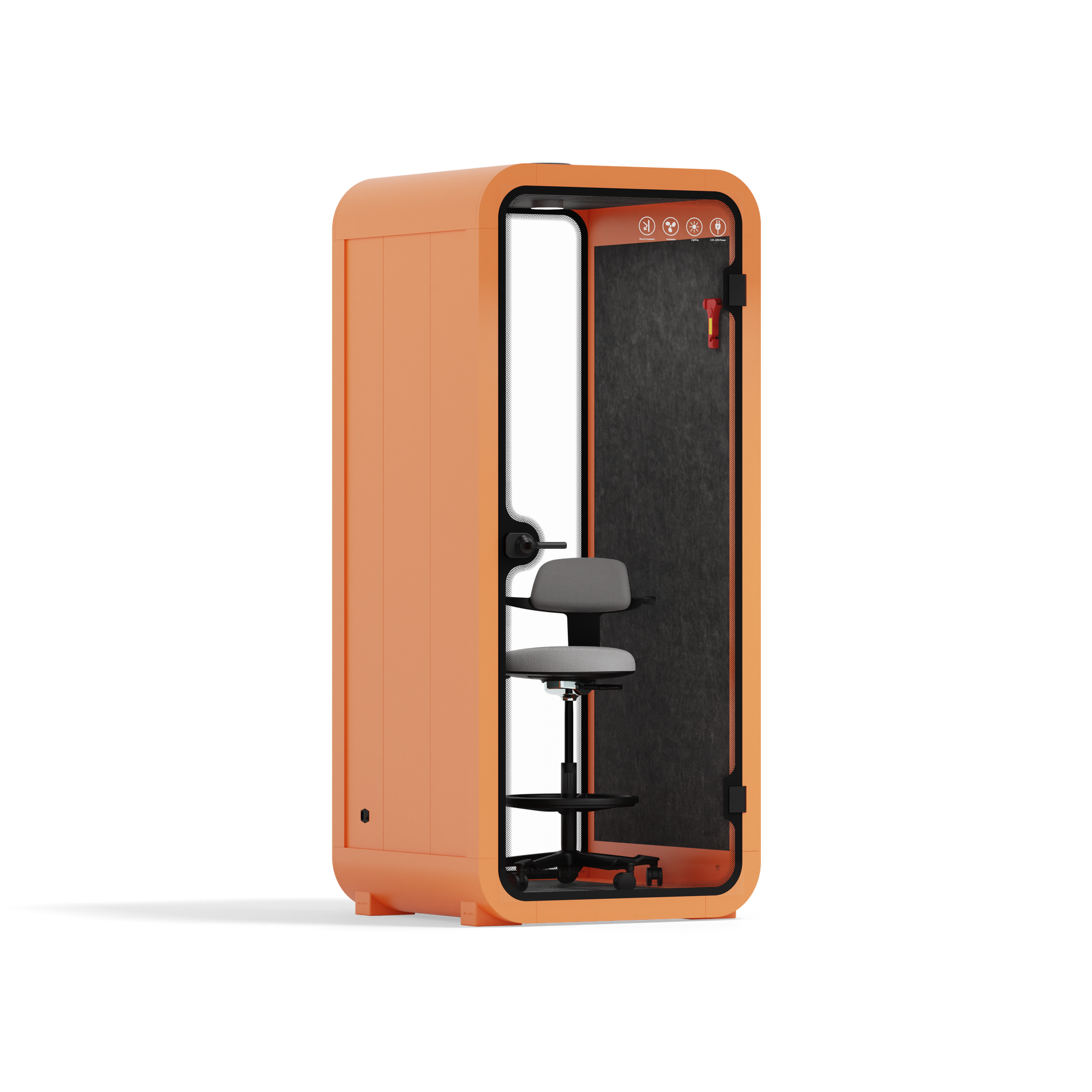 Quell Büro-Pod SoloOrange / Dark Grey / With Furniture