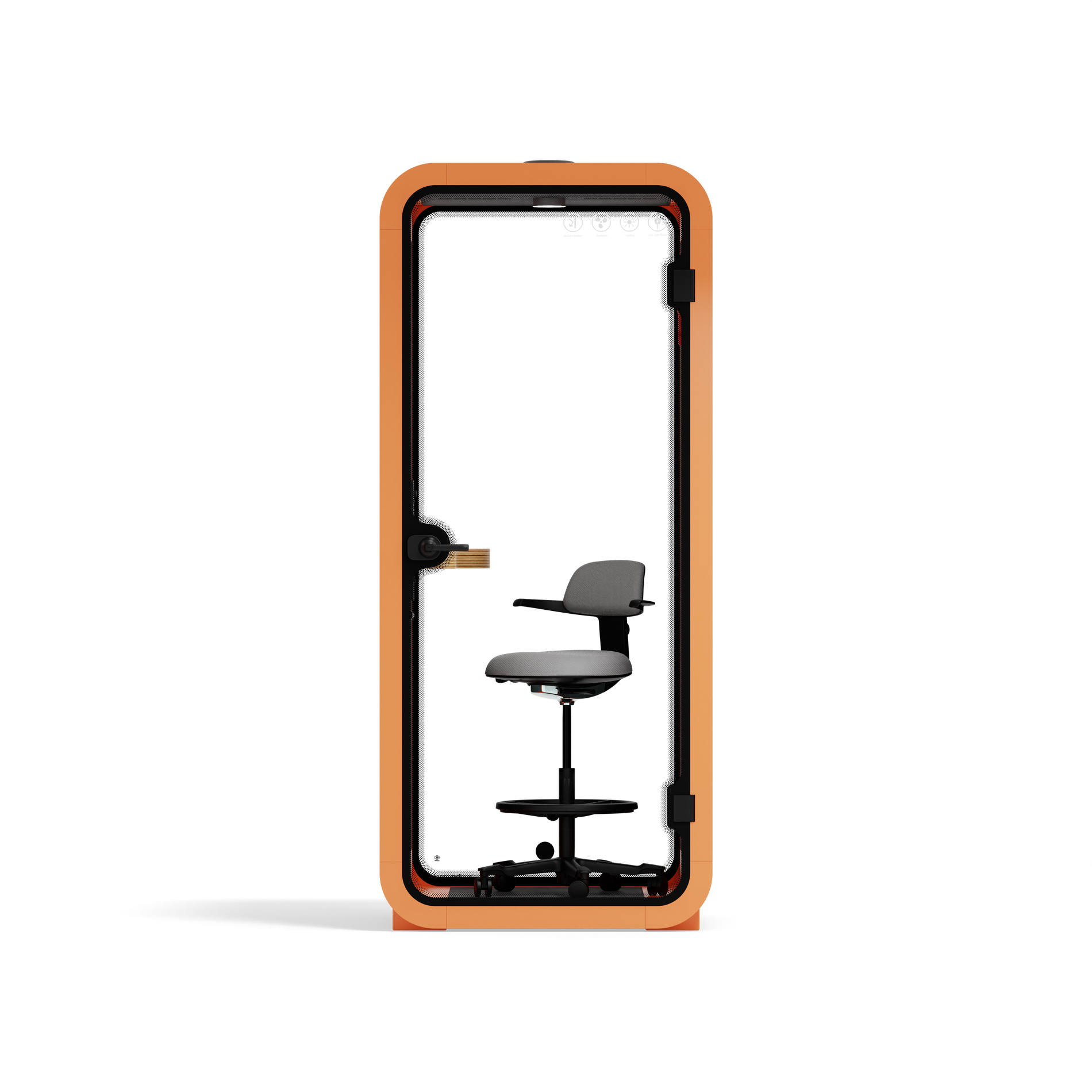 Quell Büro-Pod SoloOrange / Dark Grey / With Furniture