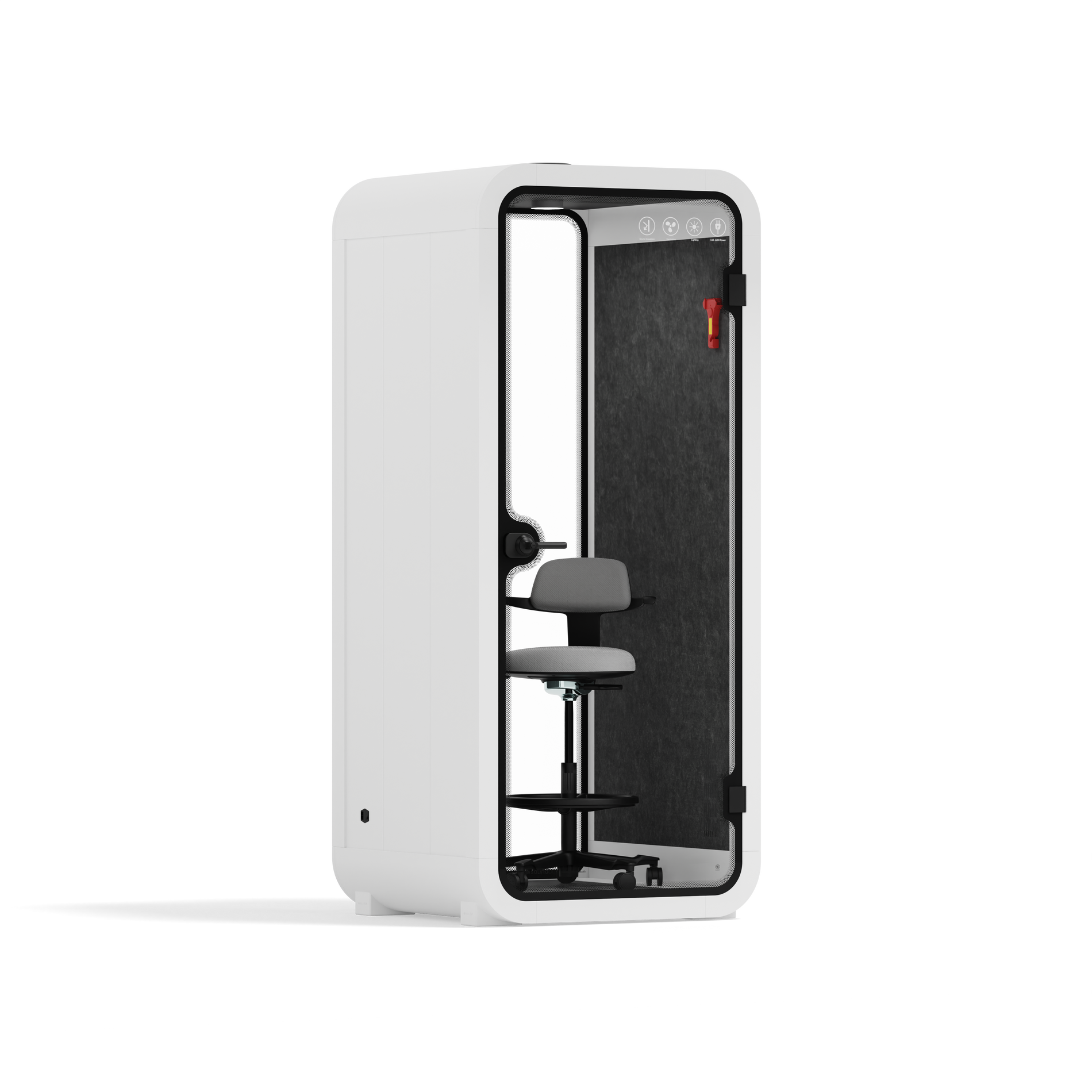 Quell Büro-Pod SoloWhite / Dark Grey / With Furniture