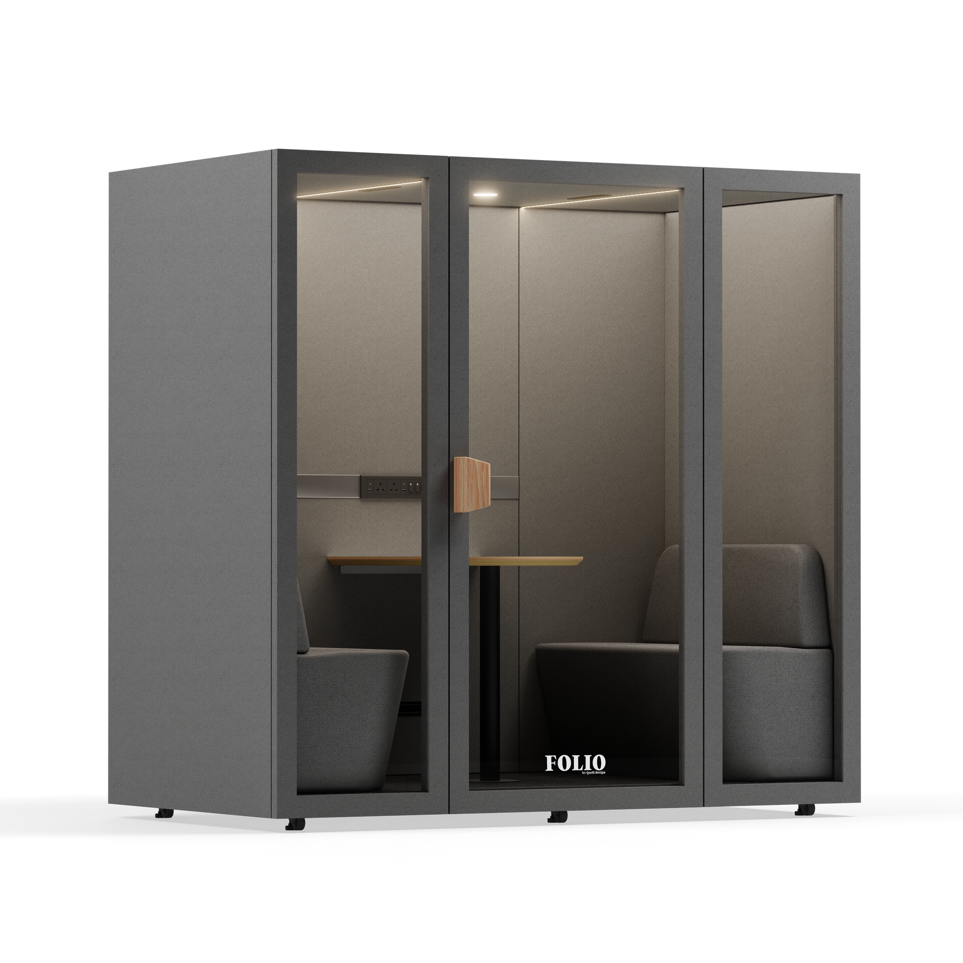 Folio Office Pod - 2-4 PersonFolio Dark Grey / Furniture As Per Images