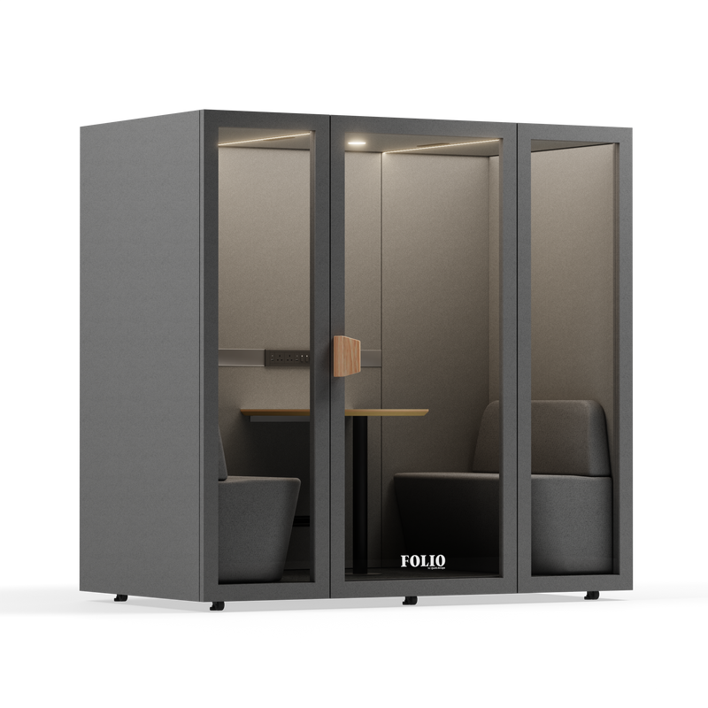 Folio Office Pod - 2-4 PersonFolio Dark Grey / Furniture As Per Images