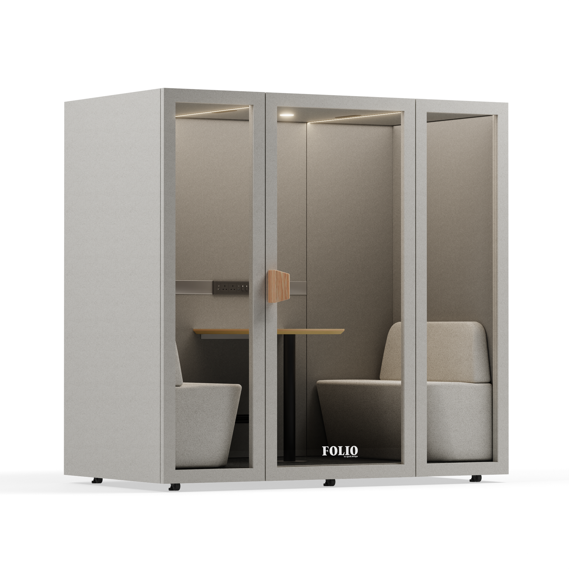 Folio Office Pod - 2-4 PersonFolio Pebble Grey / Furniture As Per Images