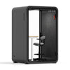 Charcoal Quell 2-Person Office Pod by Soundbox Store – soundproof booth with electric adjustable desk + stool