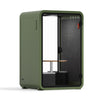 Green Quell Office Pod - 2 Person Sound Booth by Soundbox Store + Table + Corner Stool