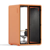 Quell - CoWorker - 1-2 Person Pod Sound Booth Sound Booth Store Orange Dark Gray Work Station + Designer Office Chair